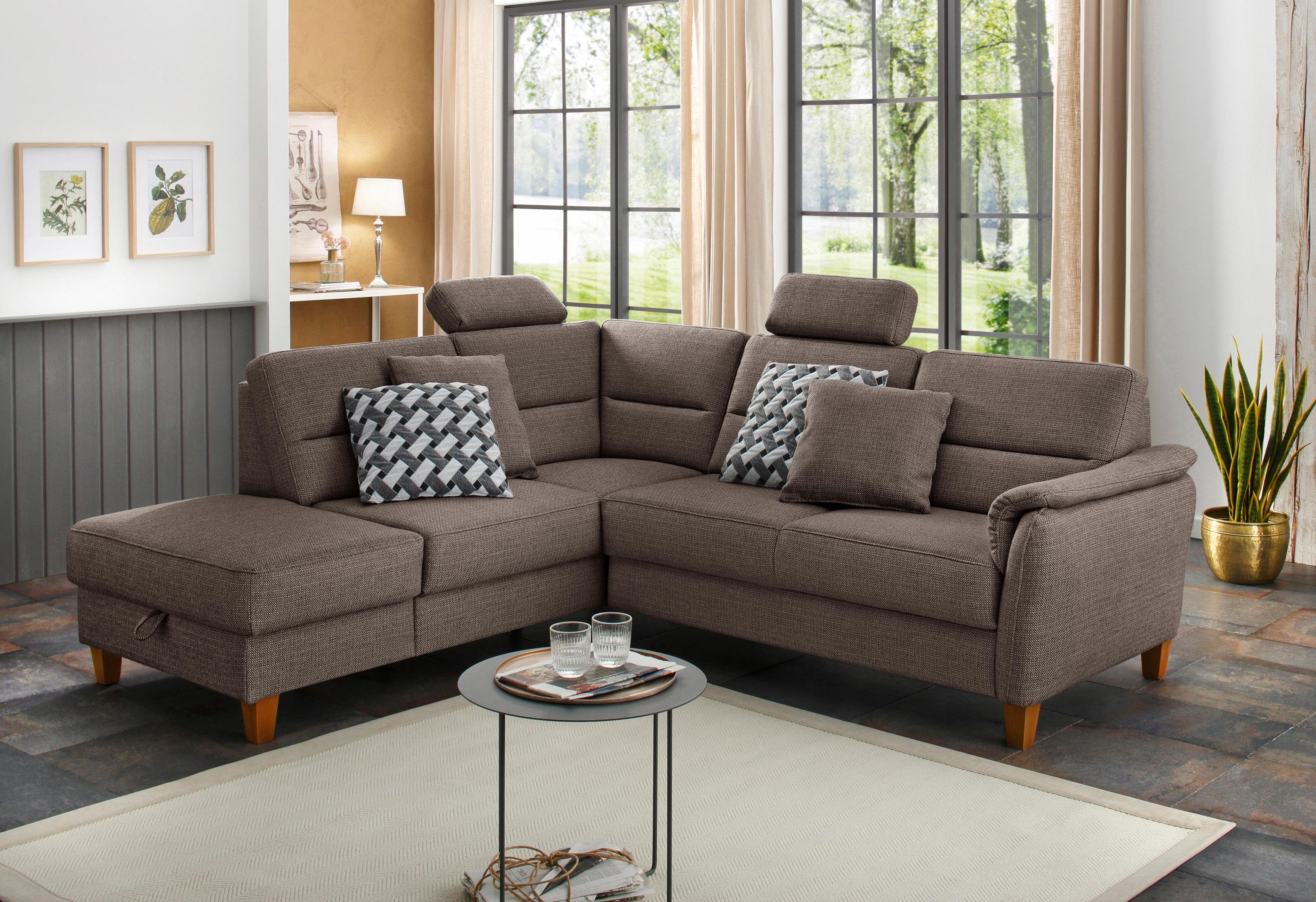 Home affaire Ecksofa Palmera L-Form, Federkern, günstig online kaufen
