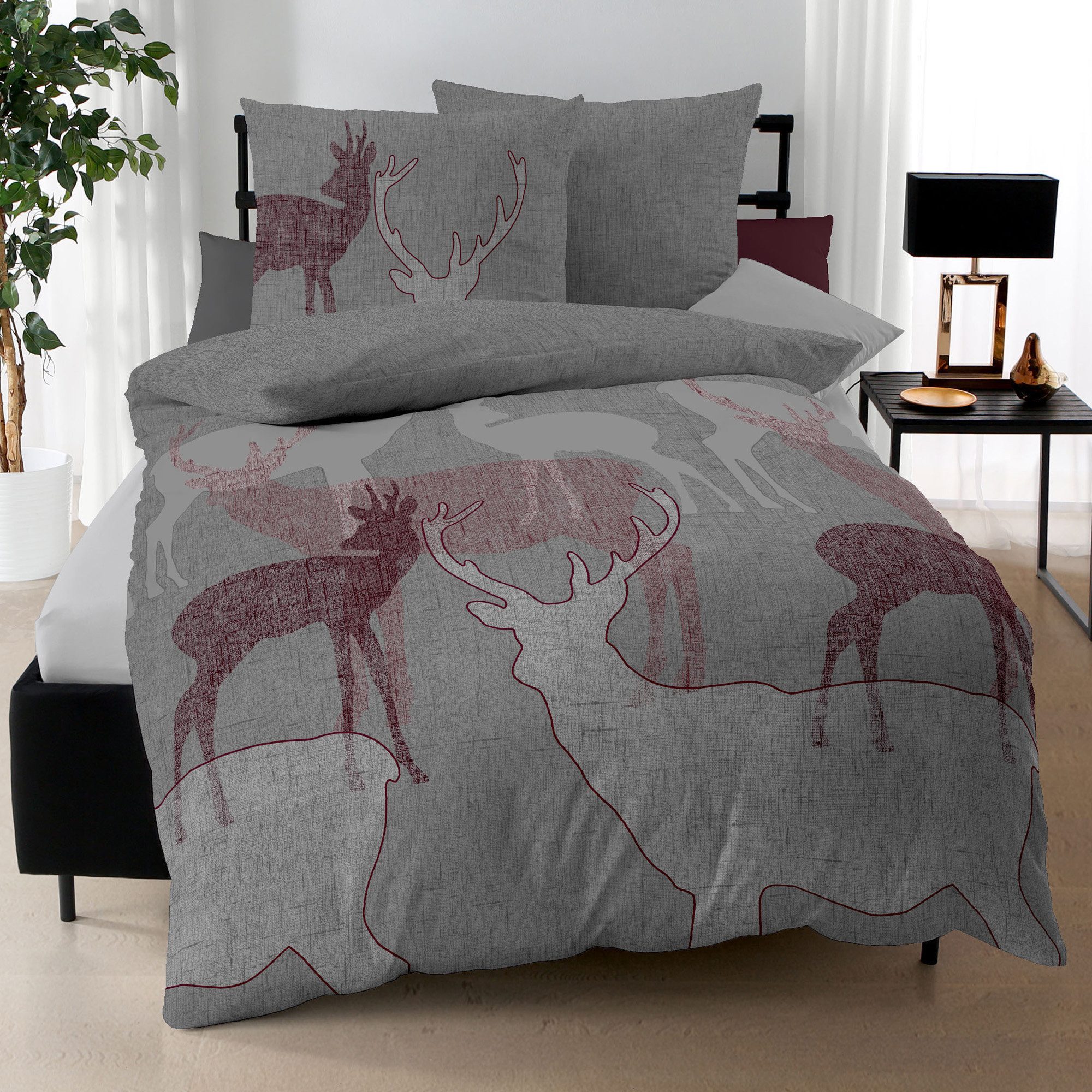 Kaeppel Bettwäsche Bettwäsche "Hirsche", Biber, Tiermotiv günstig online kaufen