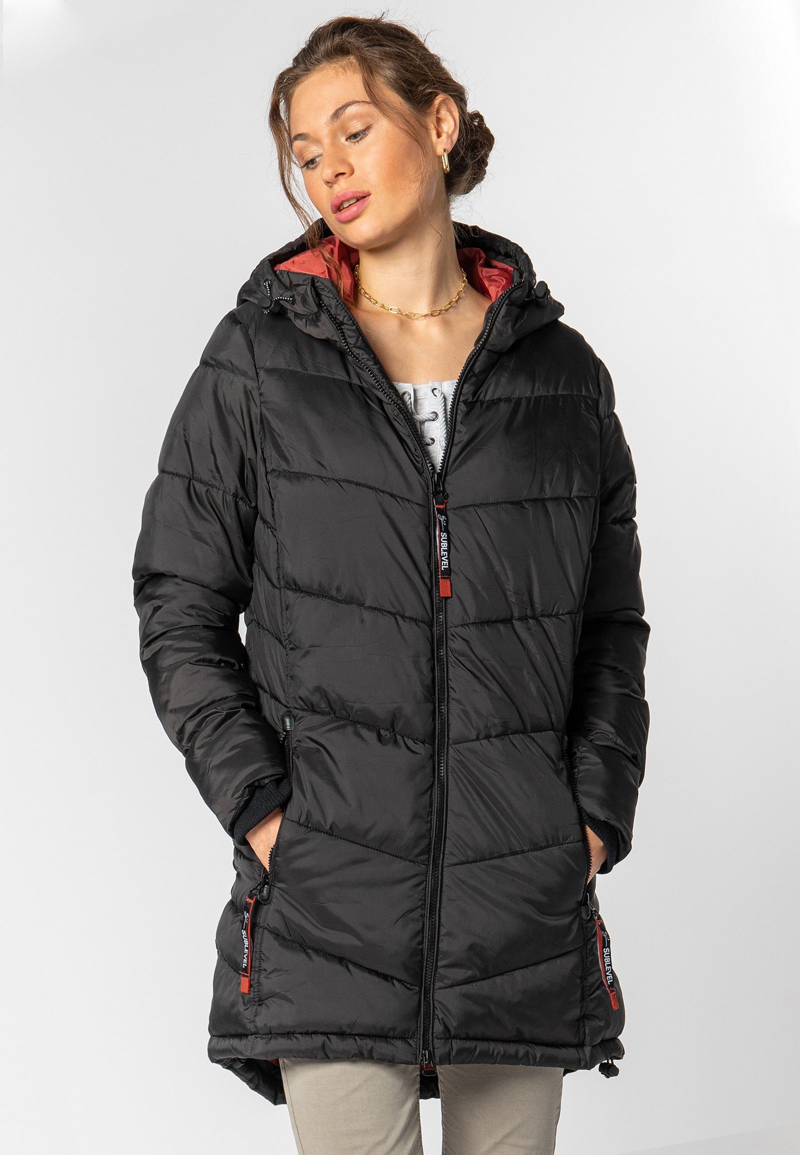 SUBLEVEL Wintermantel Steppmantel tailliert warm wattiert günstig online kaufen