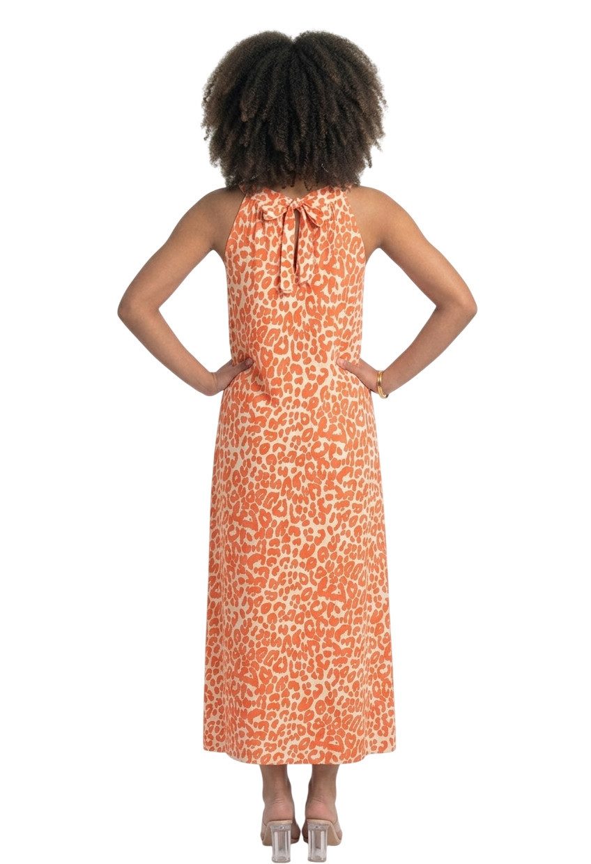 Sa-Lucca Sommerkleid lang mit Leo-Muster in verschiedenen Farben