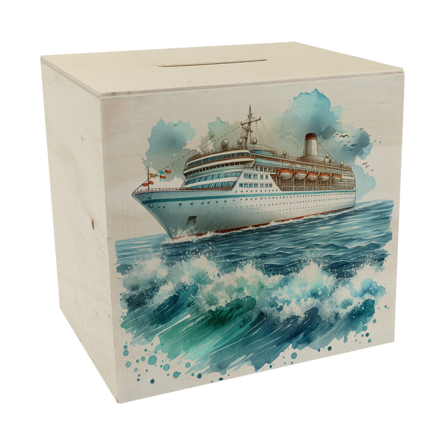 speecheese Spardose Kreuzfahrtschiff Spardose aus Holz günstig online kaufen