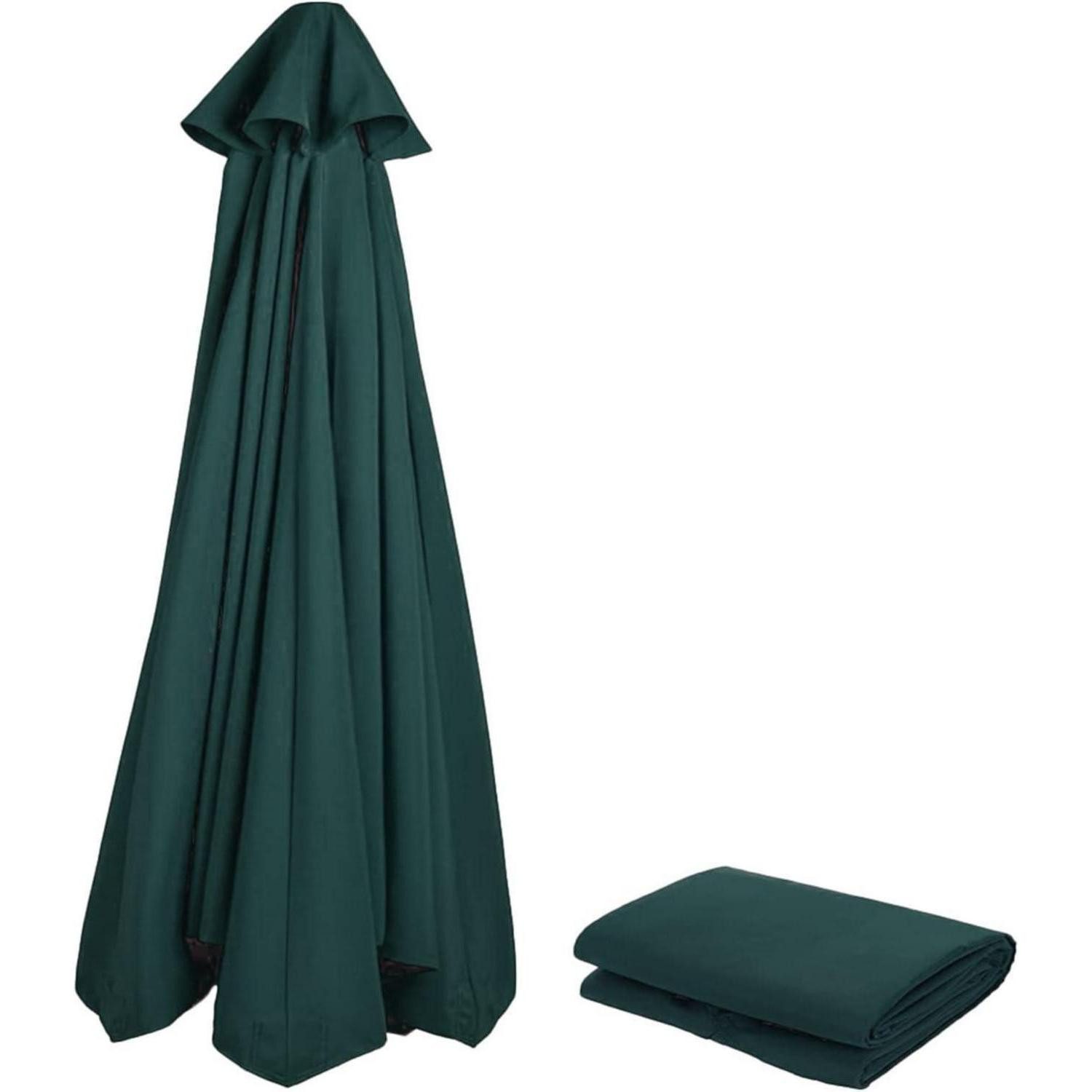 LuxusKollektion Sonnenschirm Sonnenschirm Ersatzbezug UV Schutz 80 300 cm 8 streben Dunkelgrün