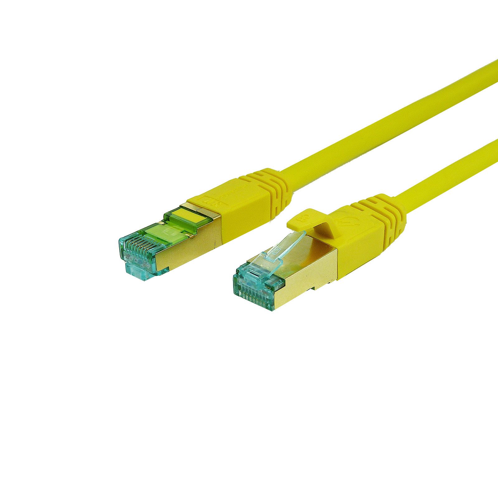 ProfiPatch Patchkabel Cat.8.1 S/FTP RJ45 TPE superflex PiMF LSZH 2000MHz 40GB LAN-Kabel, RJ45, (25 cm), vergoldet, halogenfrei, gelb