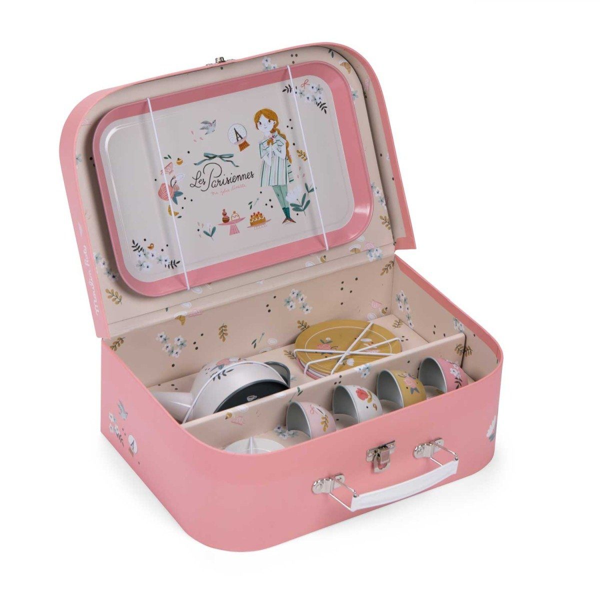 Moulin Roty Picknickkorb Picknick Koffer "les Parisienne" Teeservice Teekanne Teetasse Teller