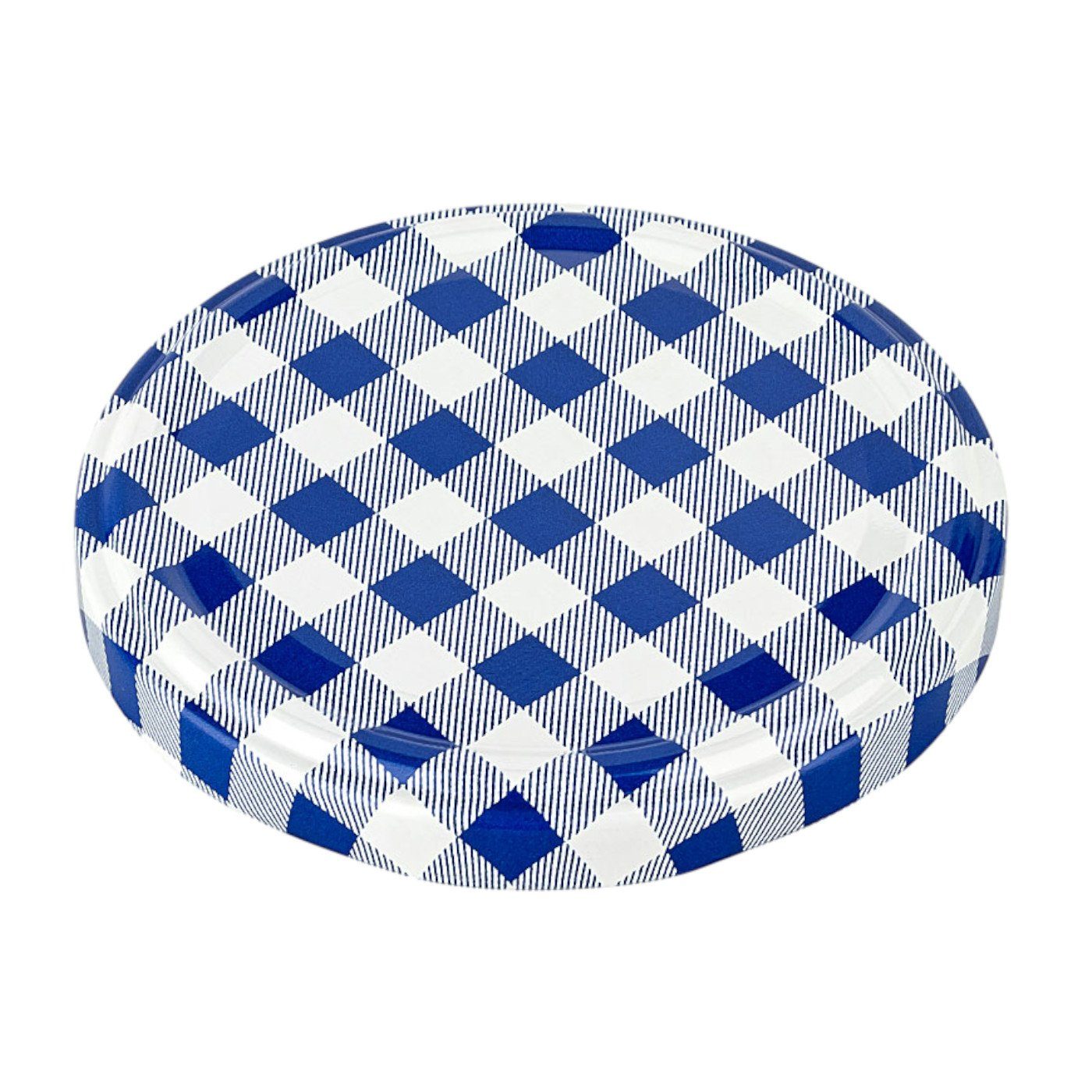 gouveo Einmachglas Vorratsgläser 580 ml Klassik mit Schraub-Deckel - Große Einmachgläser, (24-tlg), karo-blau – Bild 4 von 4