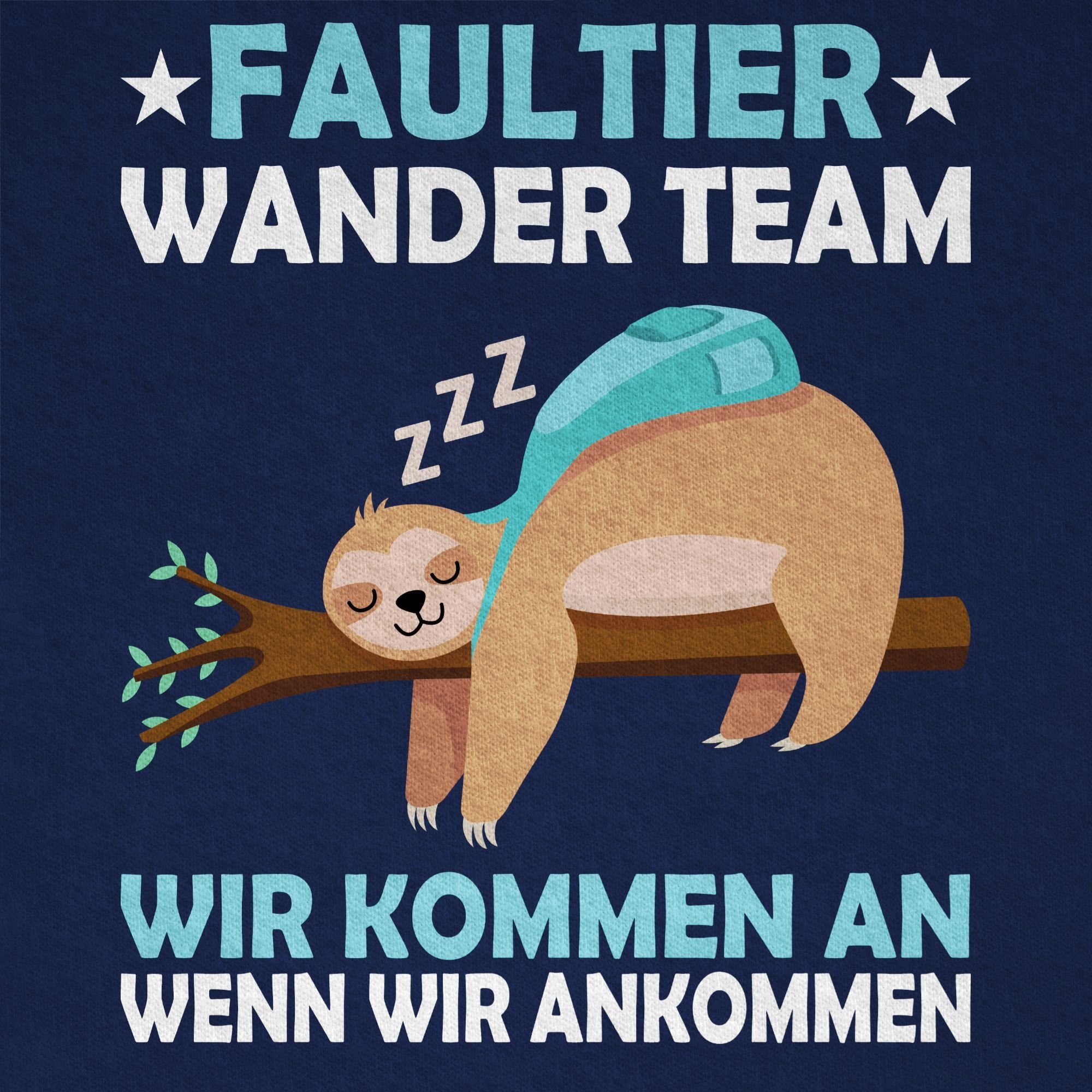 Dunkelblau Faultier Wander Sprüche 2 Statement Team Hiking Shirtracer T-Shirt Kinder