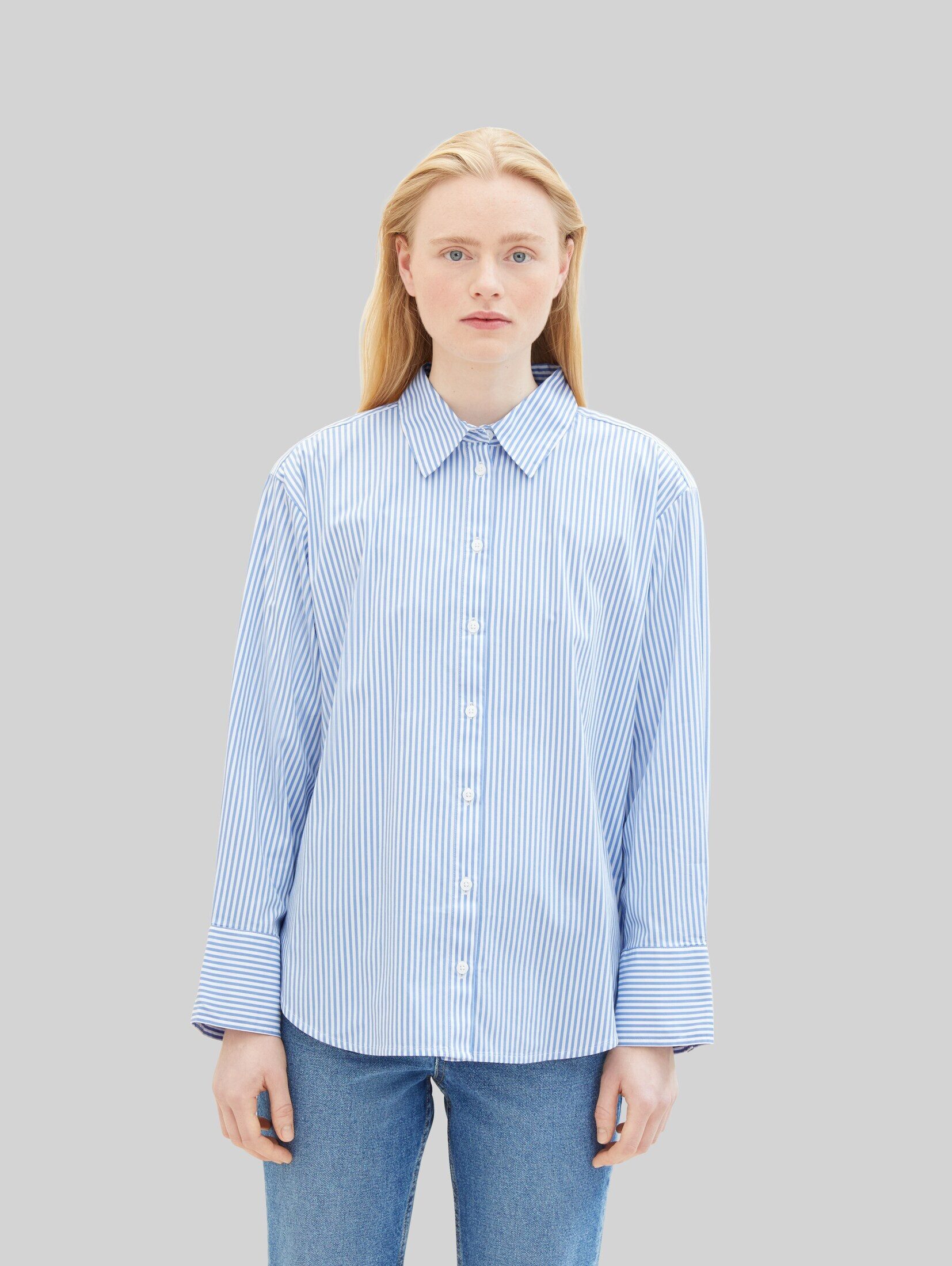 TOM TAILOR Denim Langarmbluse Blusen & Shirts Loose Fit Hemd mit Streifen