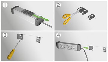 Brennenstuhl Premium-Pect-Line Steckdosenleiste 6-fach (Kabellänge 3 m), mit Überspannungsschutz, Schalter und 2-fach USB 3,1 A