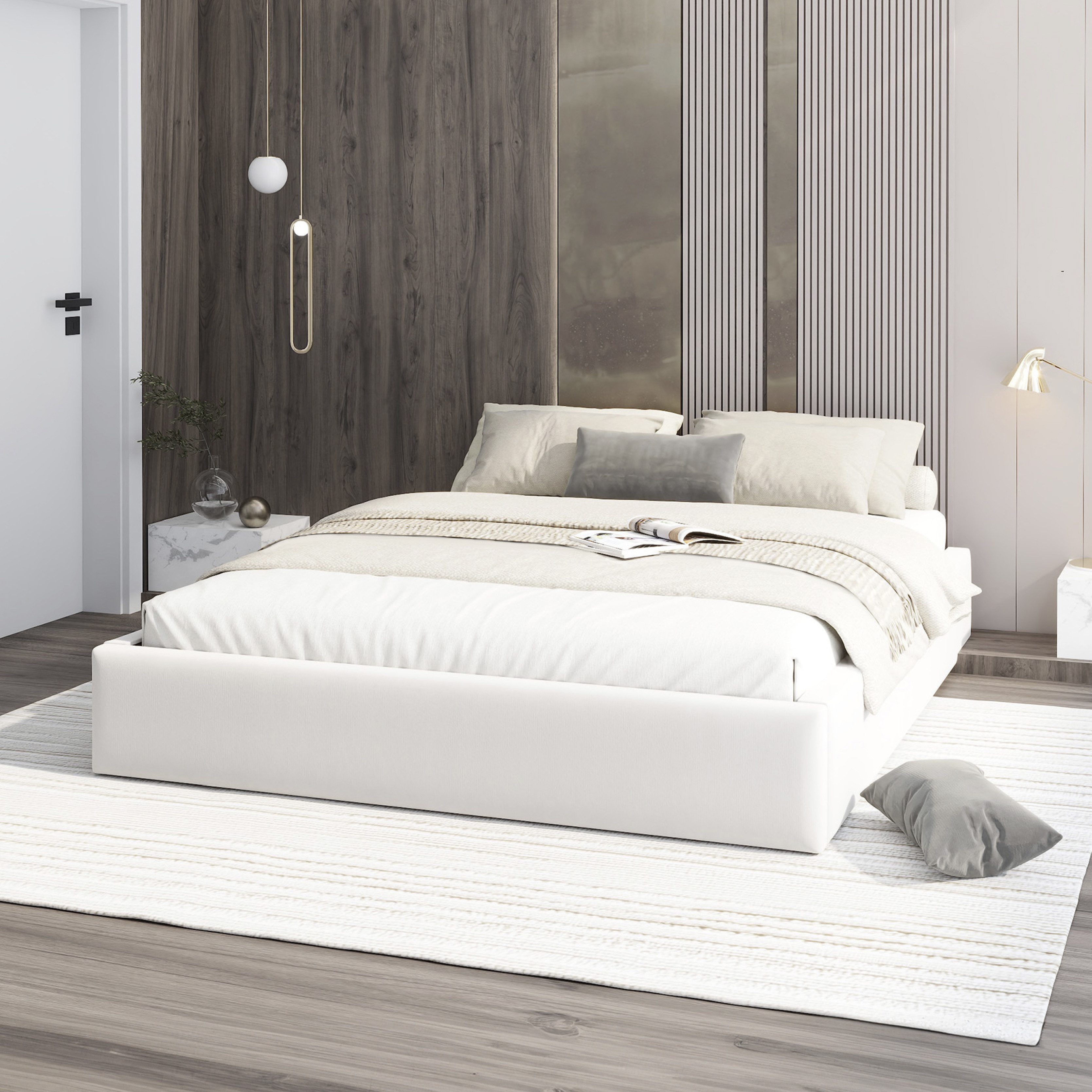 FDM Polsterbett ALABAMA Bett mit Bettkasten MADE IN EU - mit Velours Bezug (verfügbar 90x200 cm, 120x200 140x200 160x200 180x200cm, Bettrahmen, Bett, mit Bettkasten zum aufklappen), Hebbarer Metallrahmen, Bettkasten, mit/ohne Matratze