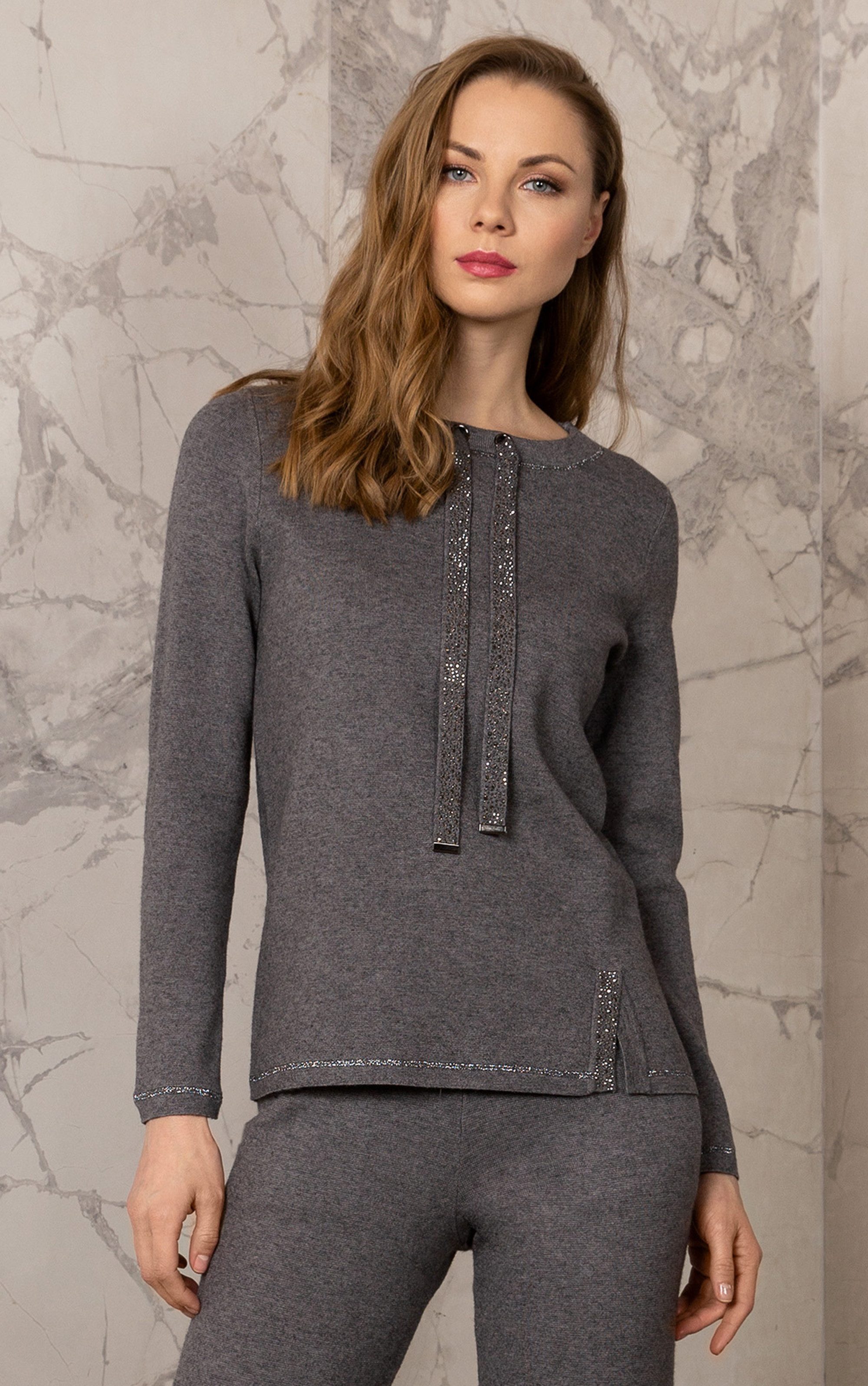 Passioni Strickpullover mit Glitzer Details günstig online kaufen