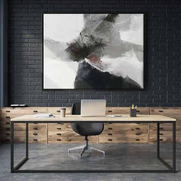 DOTCOMCANVAS® Leinwandbild Excellence, Leinwandbild weiß schwarz moderne abstrakte Kunst Druck Wandbild