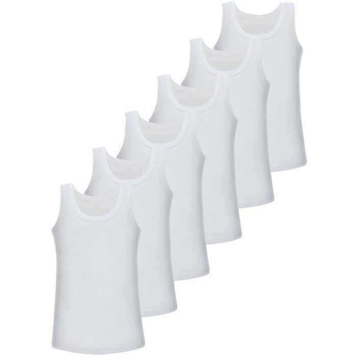 LOREZA Unterhemd Jungen 100% Baumwolle Unterhemden ohne Seitennaht (Spar-Packung 6-St)