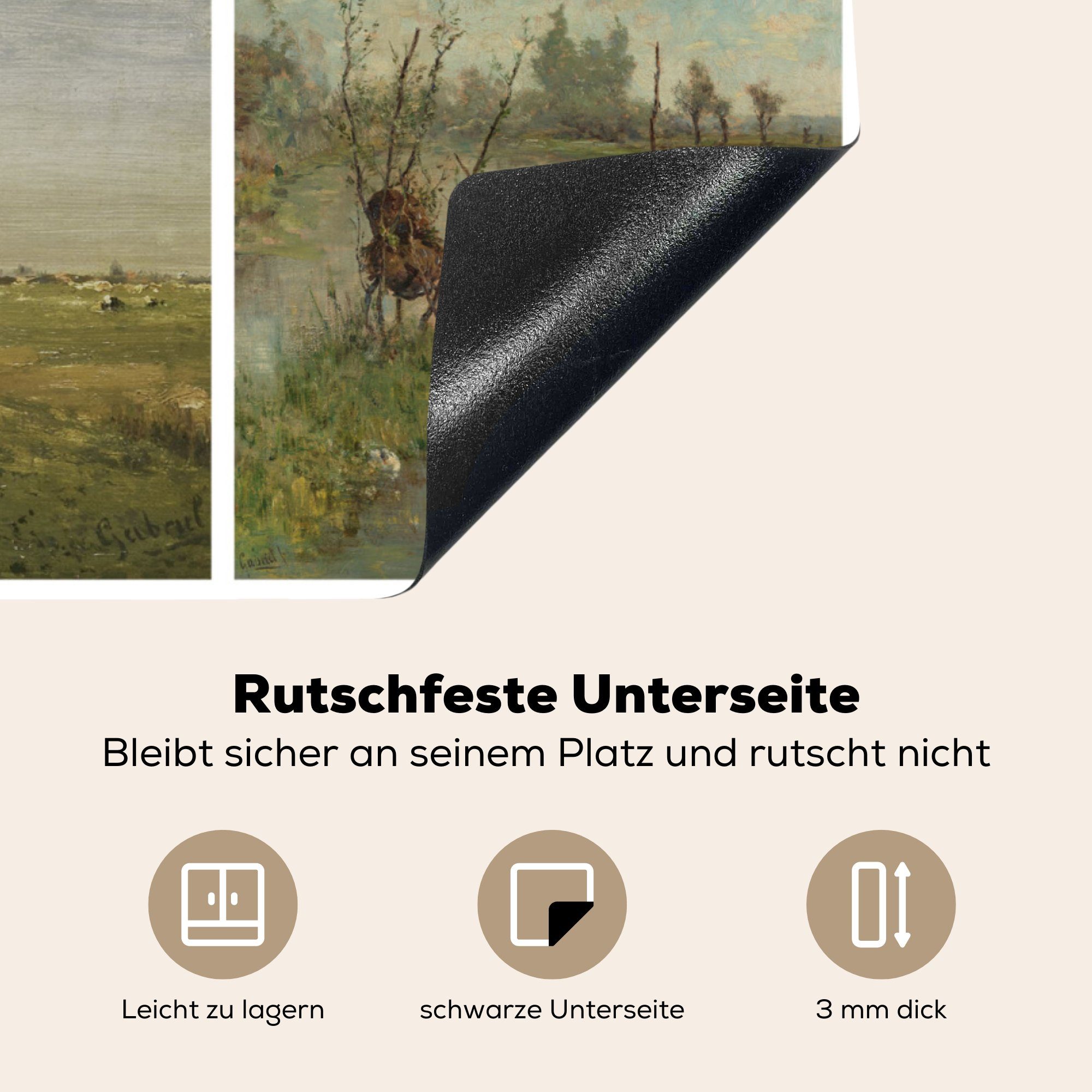 MuchoWow Herdblende-/Abdeckplatte Collage - Niederlande tlg), Vinyl, - küche, die Schutz 71x52 für Induktionskochfeld cm, Kunst, Ceranfeldabdeckung (1