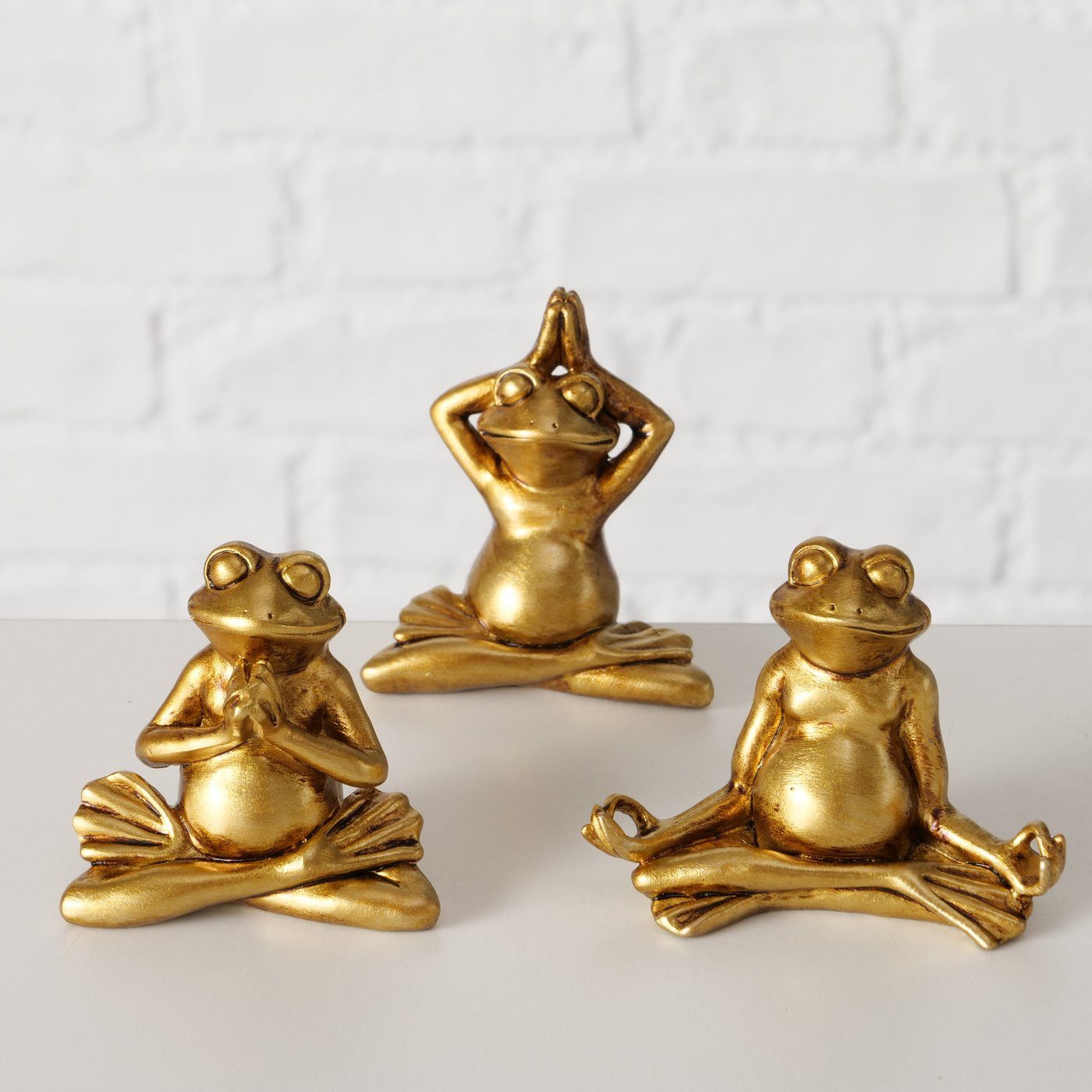 BOLTZE Skulptur 3er-Set Yoga Frösche Morty günstig online kaufen