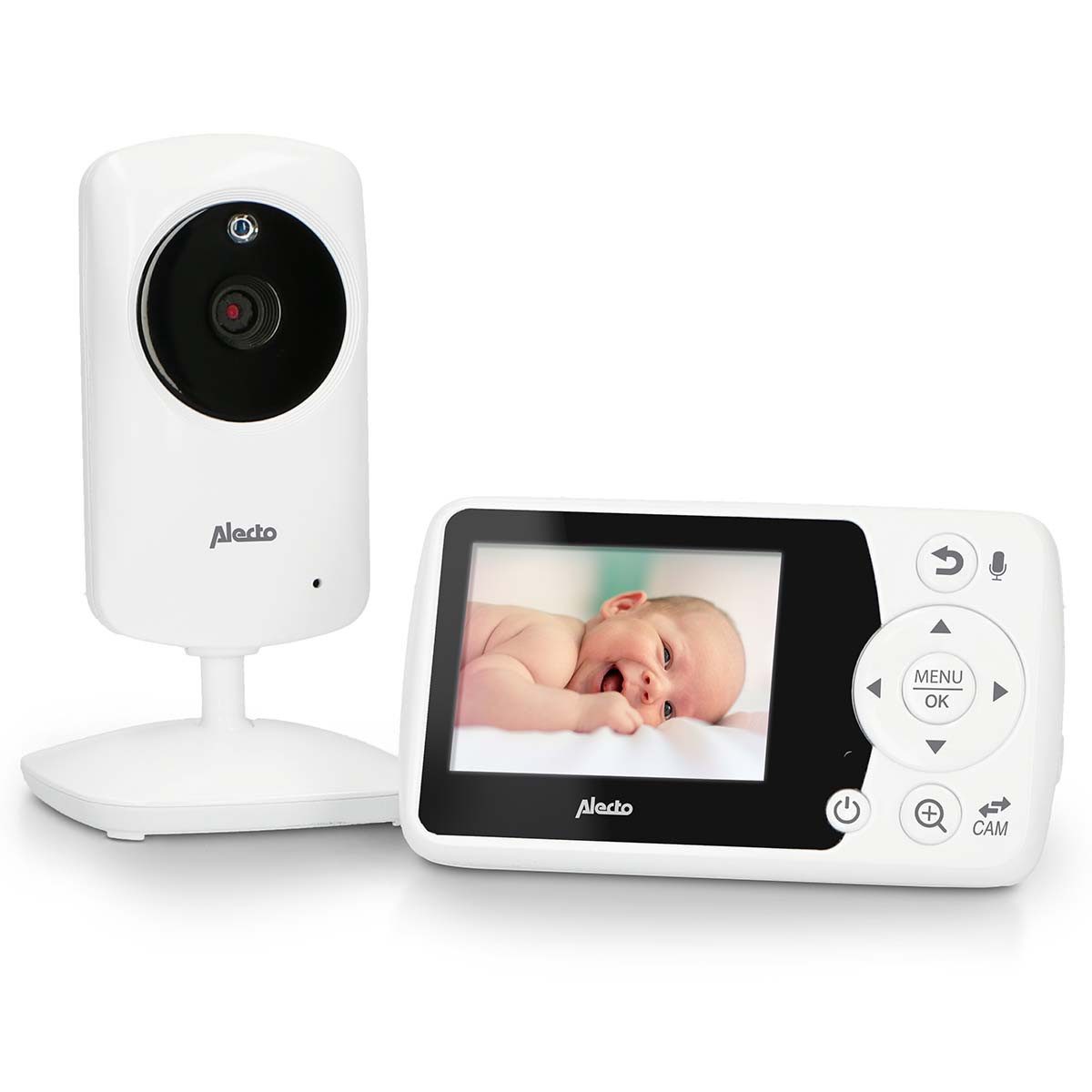 Alecto Video-Babyphone DVM-64, 1-tlg., 2.4" Display, 2-Wege-Kommunikation, Preisgünstig, Temp.