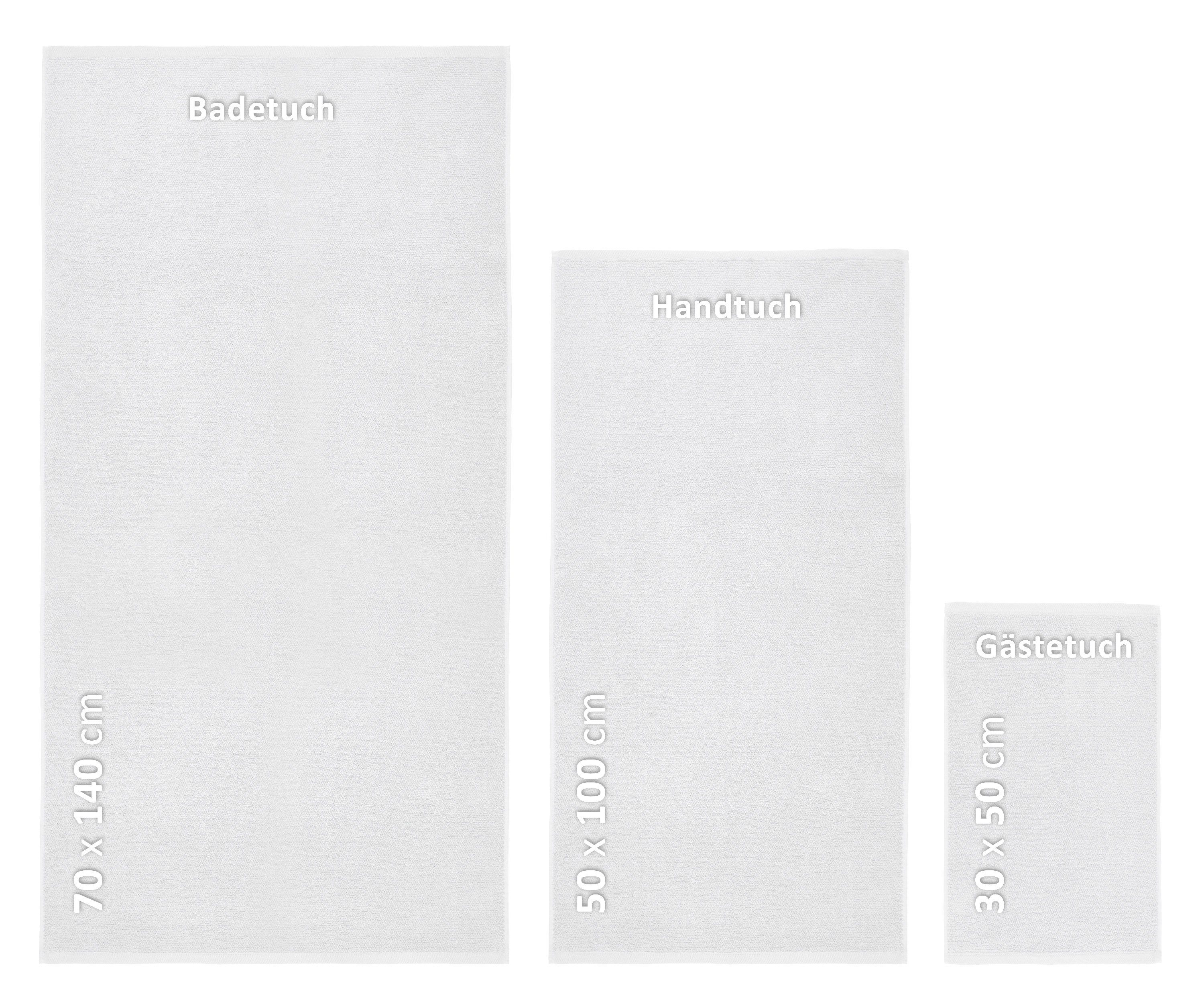 Set, Handtuch in Premium aus Baumwolle Europe, Handtuch Set Weiß (Multischlaufen-Optik, Beautex Frottier Set 100% 550g/m) Made Frottier,