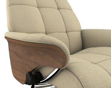 FLEXLUX Relaxsessel Relaxchairs Skagen, Relaxfunktion & Kopf- Rückenverstellung, Arml. Walnuss, Fuß Alu, M