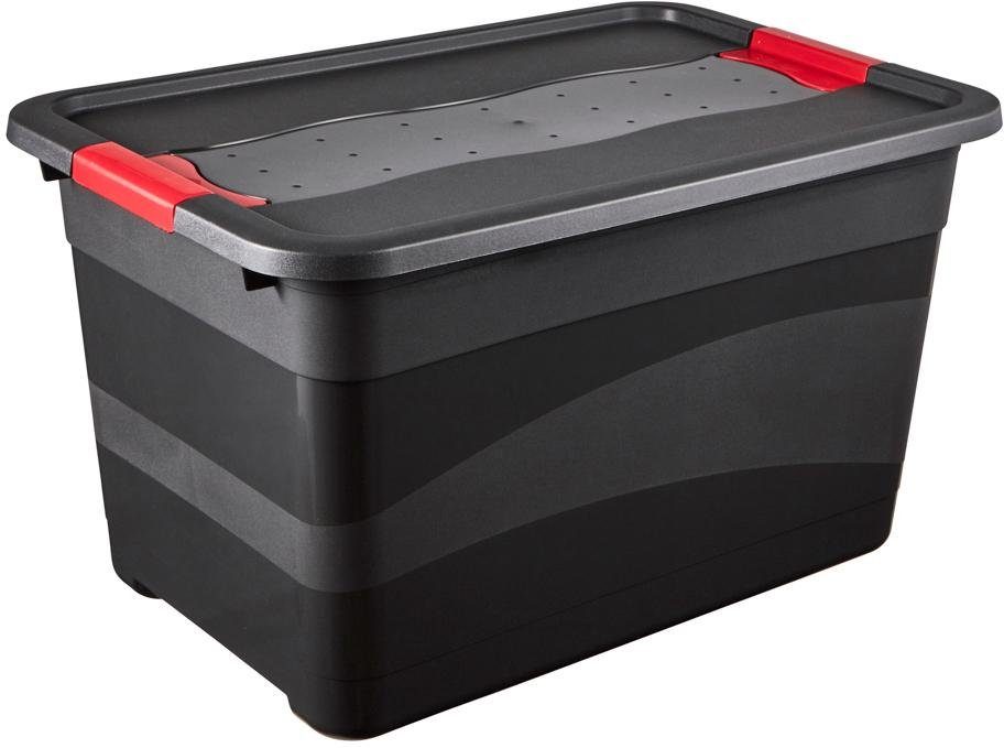 keeeper Transportbehälter eckhart, (Set, 2-St), je 52 Liter, mit Deckel, Schiebeverschluss, extra stabil