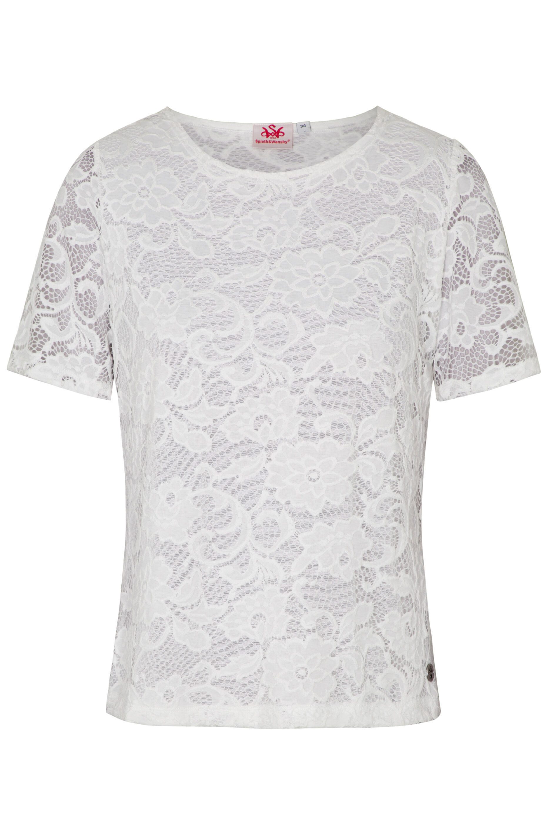 Spieth & Wensky Dirndlbluse Trachtenbluse "Faronica" (1-tlg) mit Allover-Sp günstig online kaufen