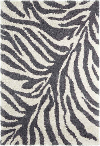Hochflor-Teppich »Desert«, MINT RUGS, rechteckig, Höhe 35 mm, Zebra Design, besonders weich durch Microfaser, Wohnzimmer, Schlafzimmer, Robust, Pflegeleicht