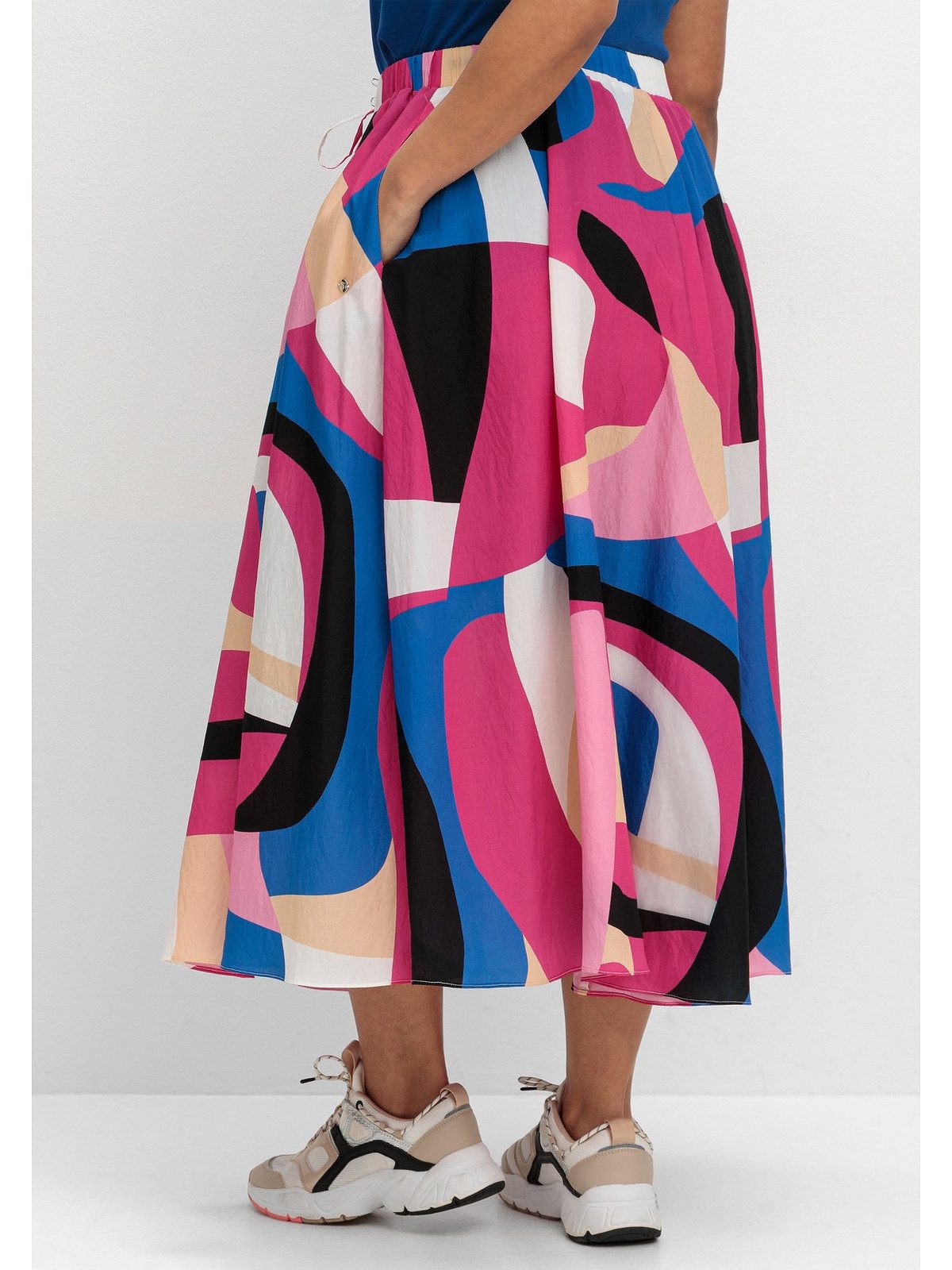 Sheego Sommerrock Große Größen mit Grafikprint und Gummibund