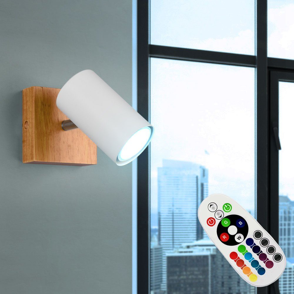 etc-shop LED Wandleuchte, Farbwechsel, Strahler beweglich LED Spot inklusive, Warmweiß, Innen Wandlampe Spot Wandstrahler LED Leuchtmittel