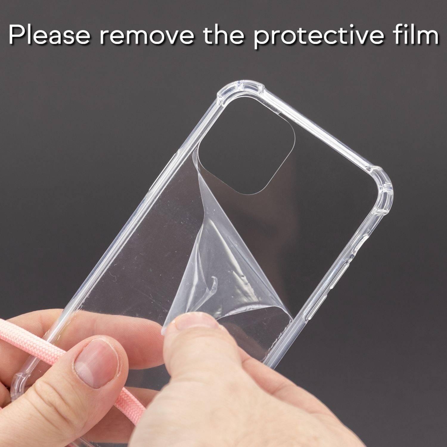 Nalia Backcover Apple iPhone 11 Pro 14,7 cm (5,8 Zoll), Klare Hybrid Hülle mit Kette / Schutzhülle zum Umhängen / Handyband