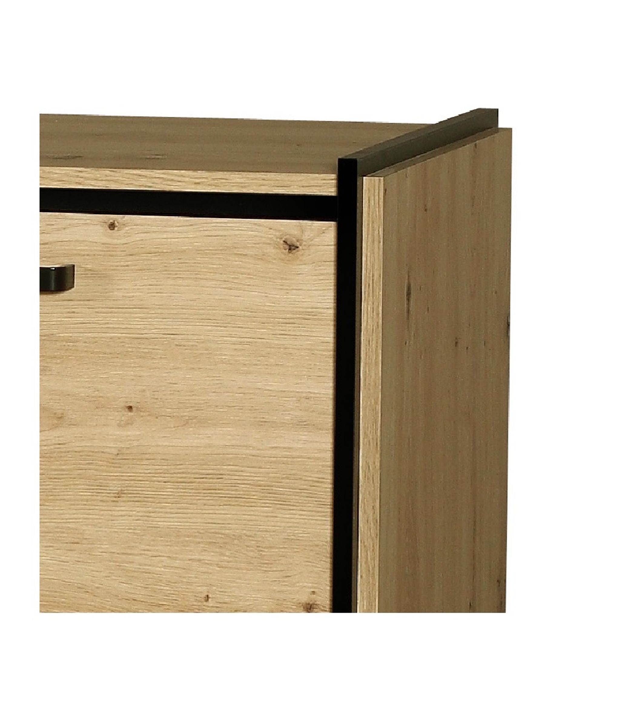Küchen-Preisbombe Kommode Karia 180 cm TV Board Schrankwand Esszimmer Eiche Artisan + Schwarz