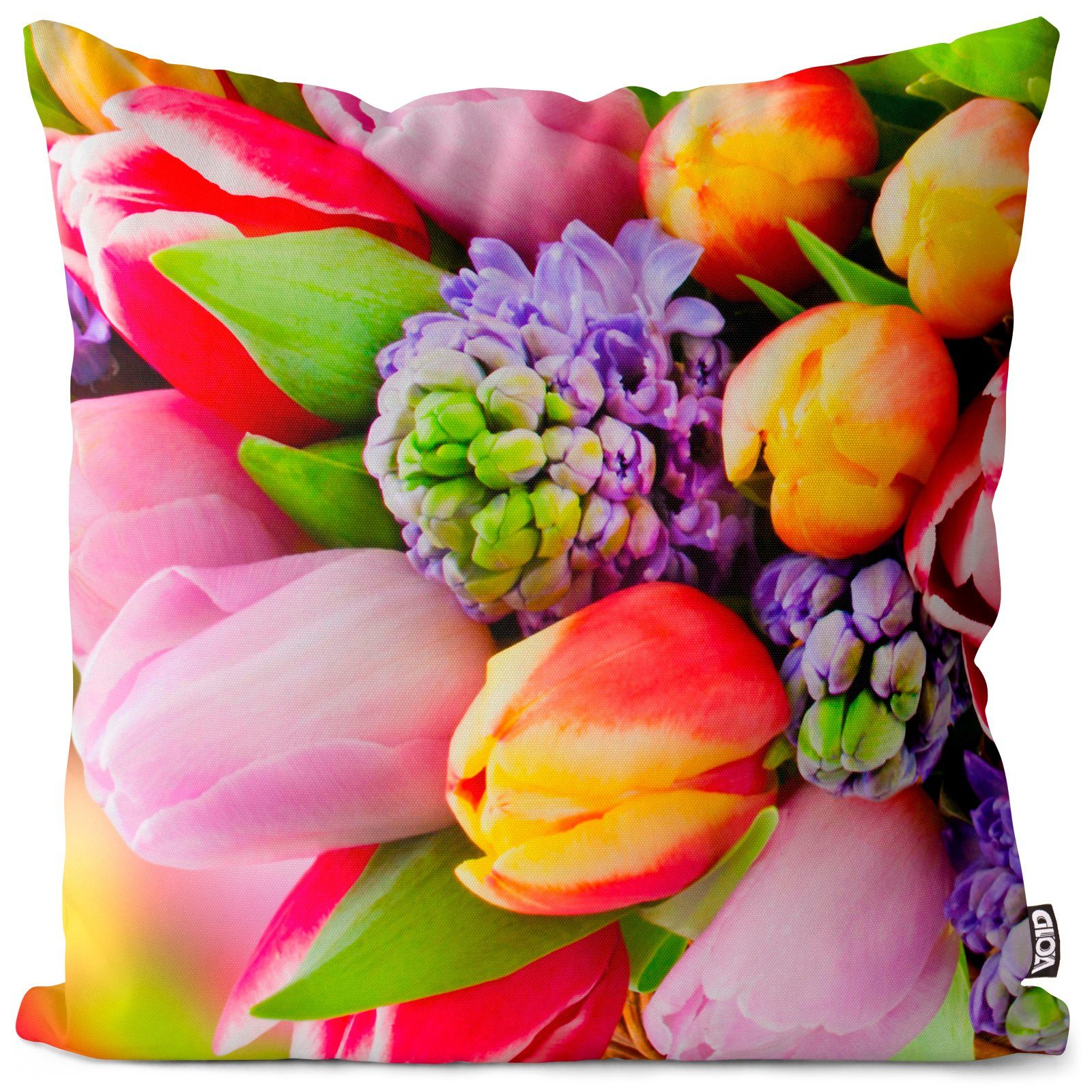 Sofa-Kissen Ostern Gärtnerei Blumen Garten Kissenbezug, Farben Stück), Muttertag VOID Frühling Tulpen Dekoration Beet Blumenstrauß (1 Blüten Sommer Deko