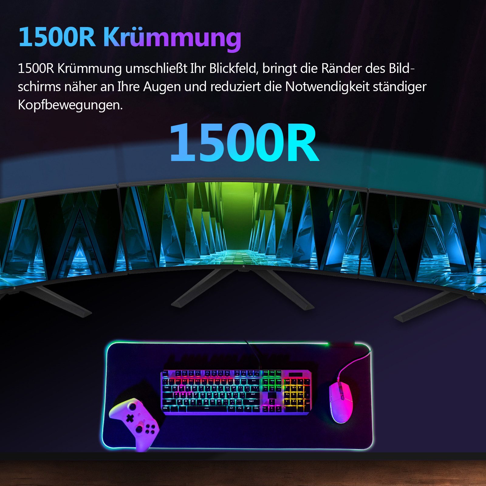 Z-EDGE LED Curved-Gaming-Monitor (69 cm/27 ", 1920 x 1080 px, FHD, 1 ms Reaktionszeit, 300 Hz, LCD)