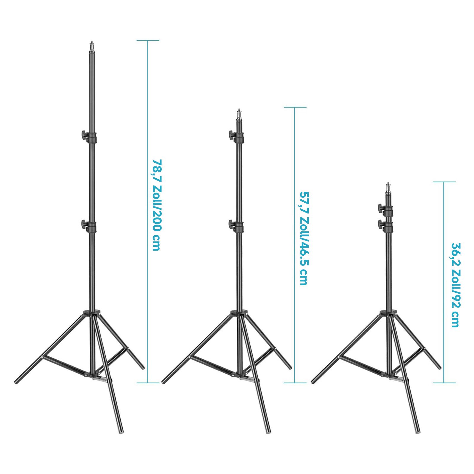 Neewer ST-300 Hochleistungs Lichtstativ, Höhenverstellbar 1,32-3 M Lampenstativ (federgepolstert, Metallfotografiestativständer für Studio Softbox)