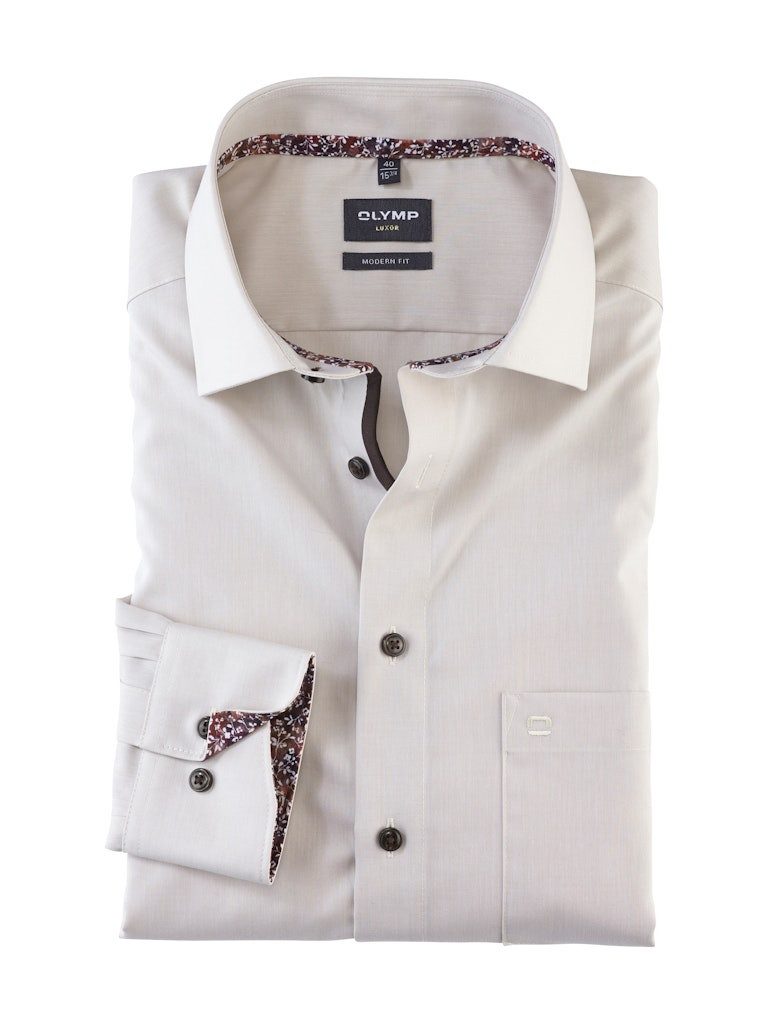Langarmhemd Olymp Hemd Luxor modern fit - beige 45