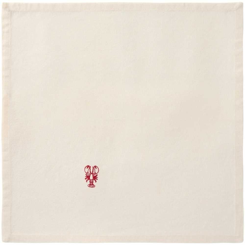 Ib Laursen Stoffserviette IB Laursen Stoffserviette ATLANTIS Creme Weiß mit HUMMER