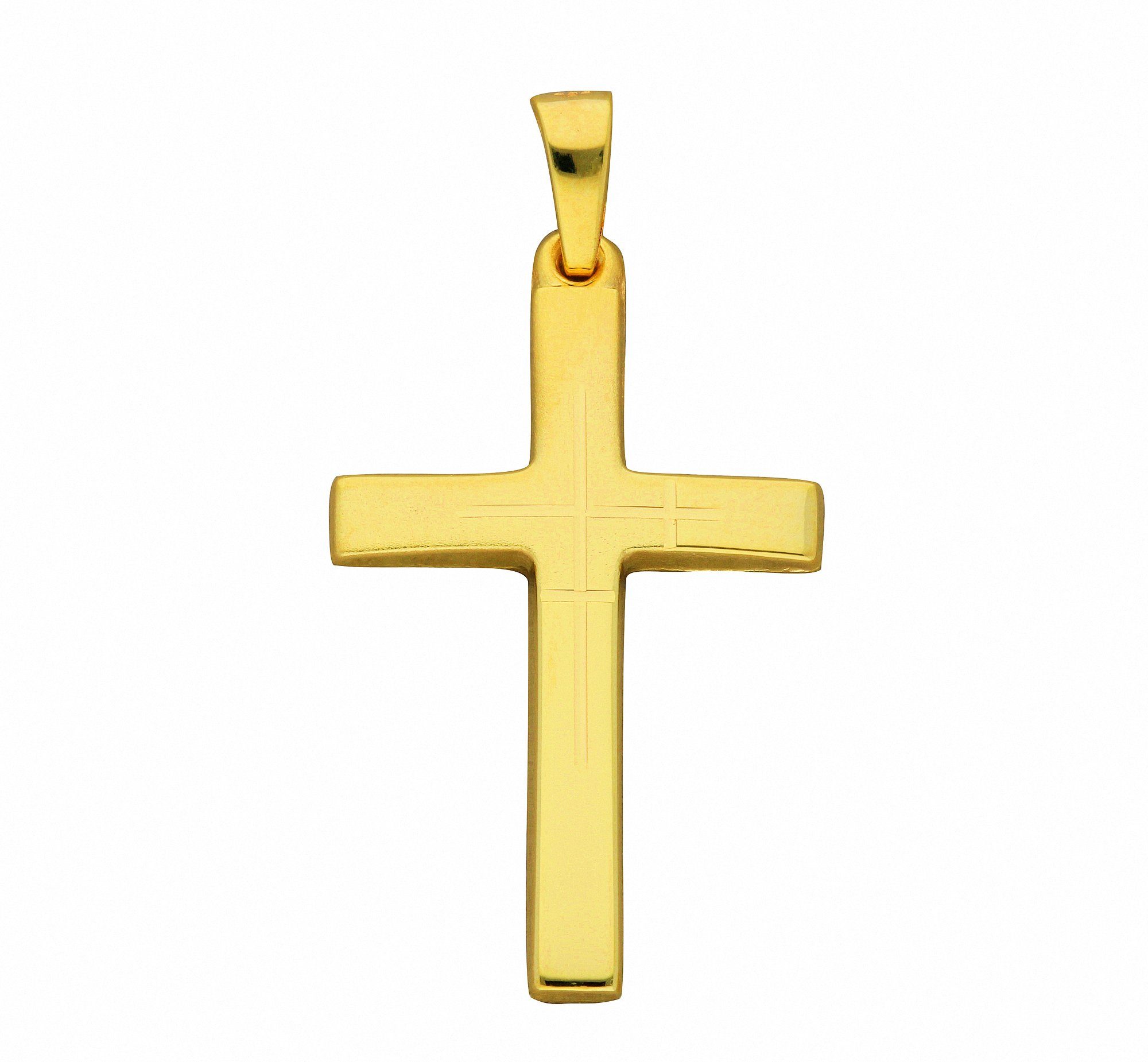 Adelia´s Kette mit Anhänger 585 mit Set - Kreuz Gold Anhänger, Halskette Schmuckset