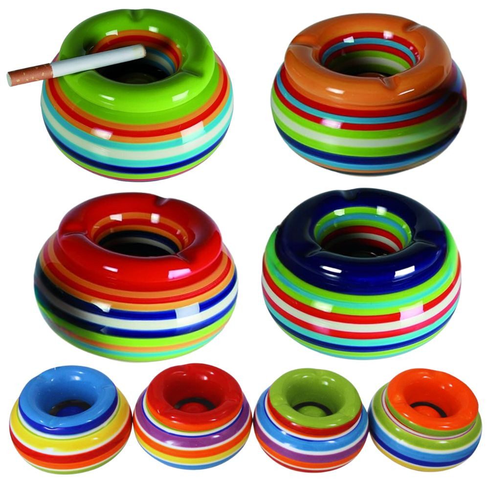 Riyashop Haushaltshobel Windaschenbecher Tischaschenbecher Streifen Porzellan (Klein Mint)