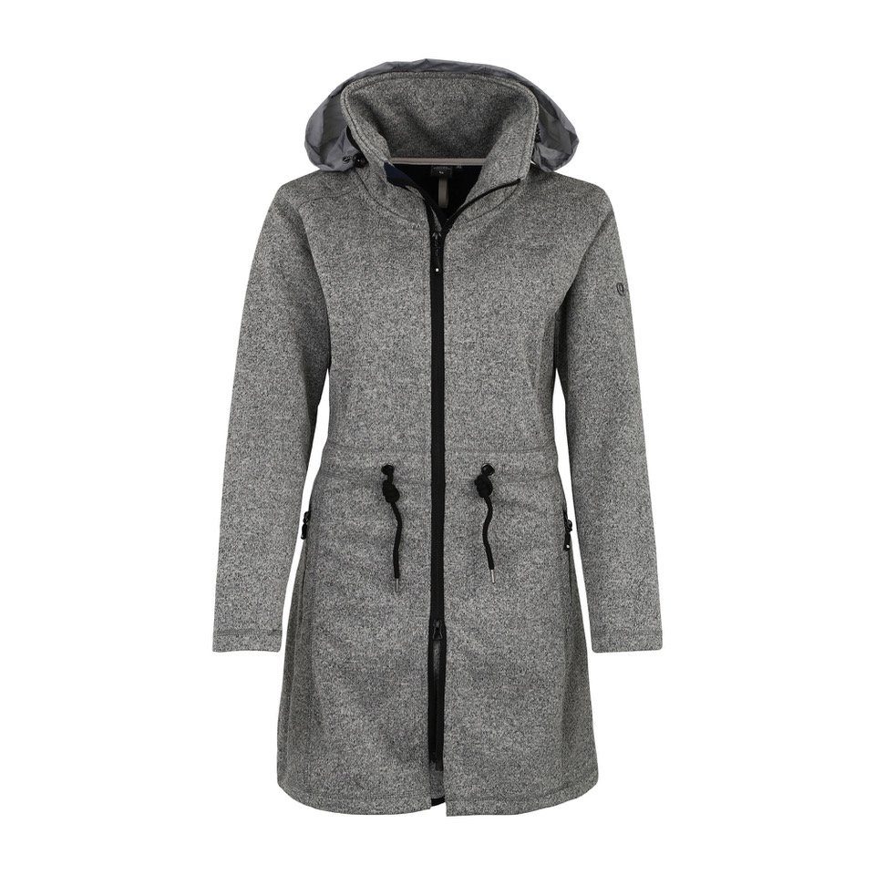 DEPROC Active Softshellparka KEDGWICK WOMEN LONG Softshellmantel in urbaner Strickfleeceoptik