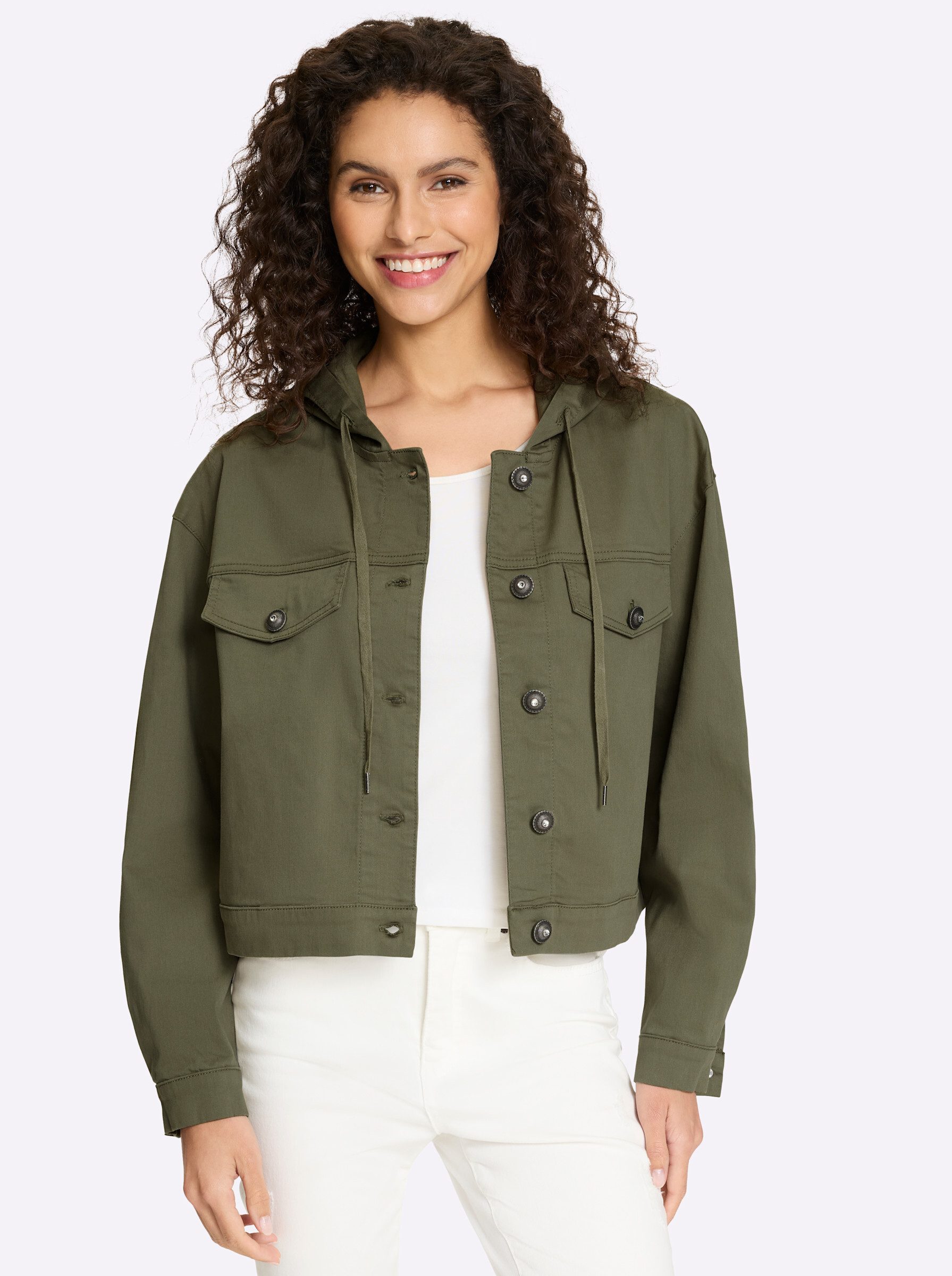 heine Blusenblazer Jeans-Jacke Langarm