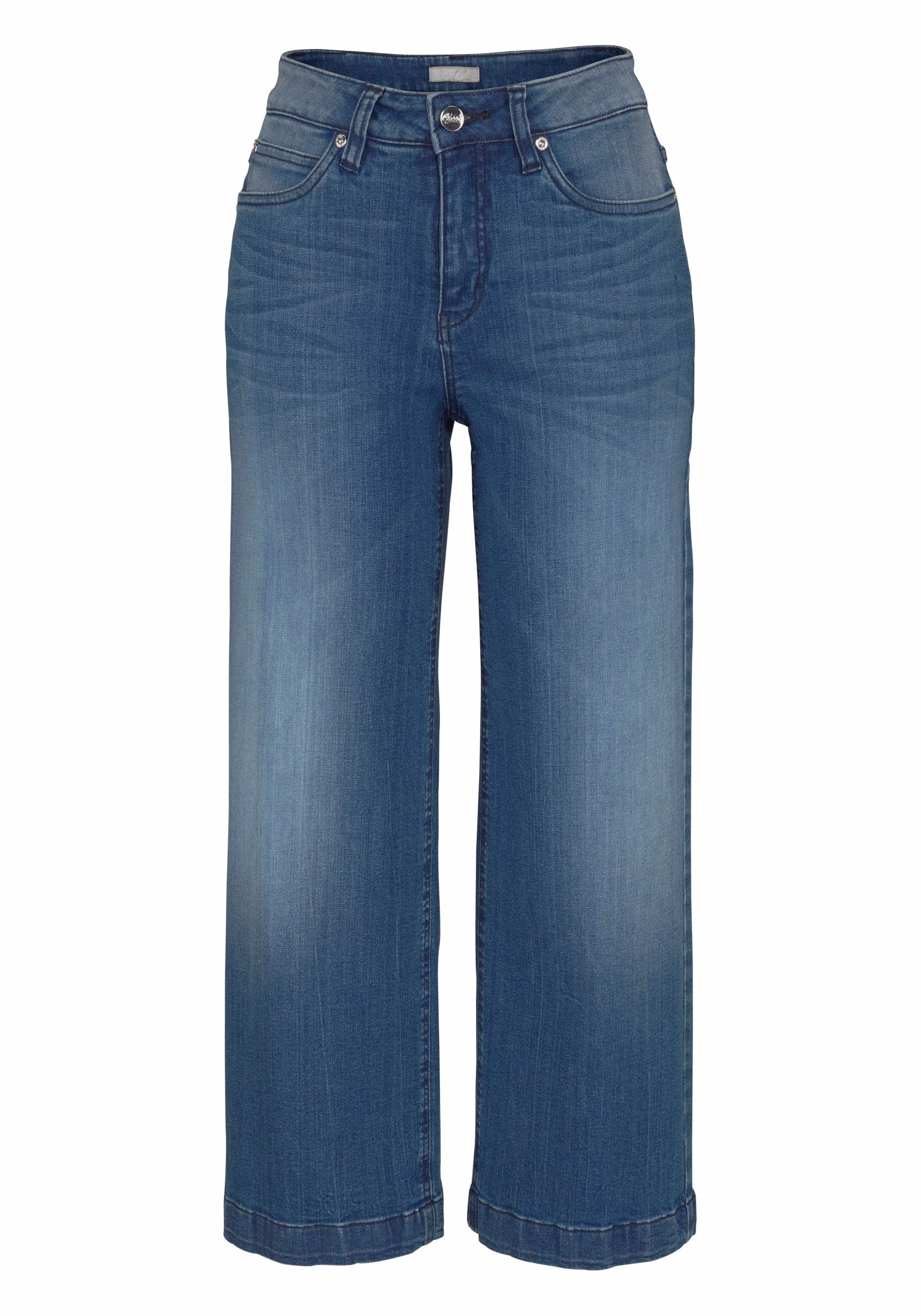 CASUAL Used-Waschung in Aniston 7/8-Jeans blue