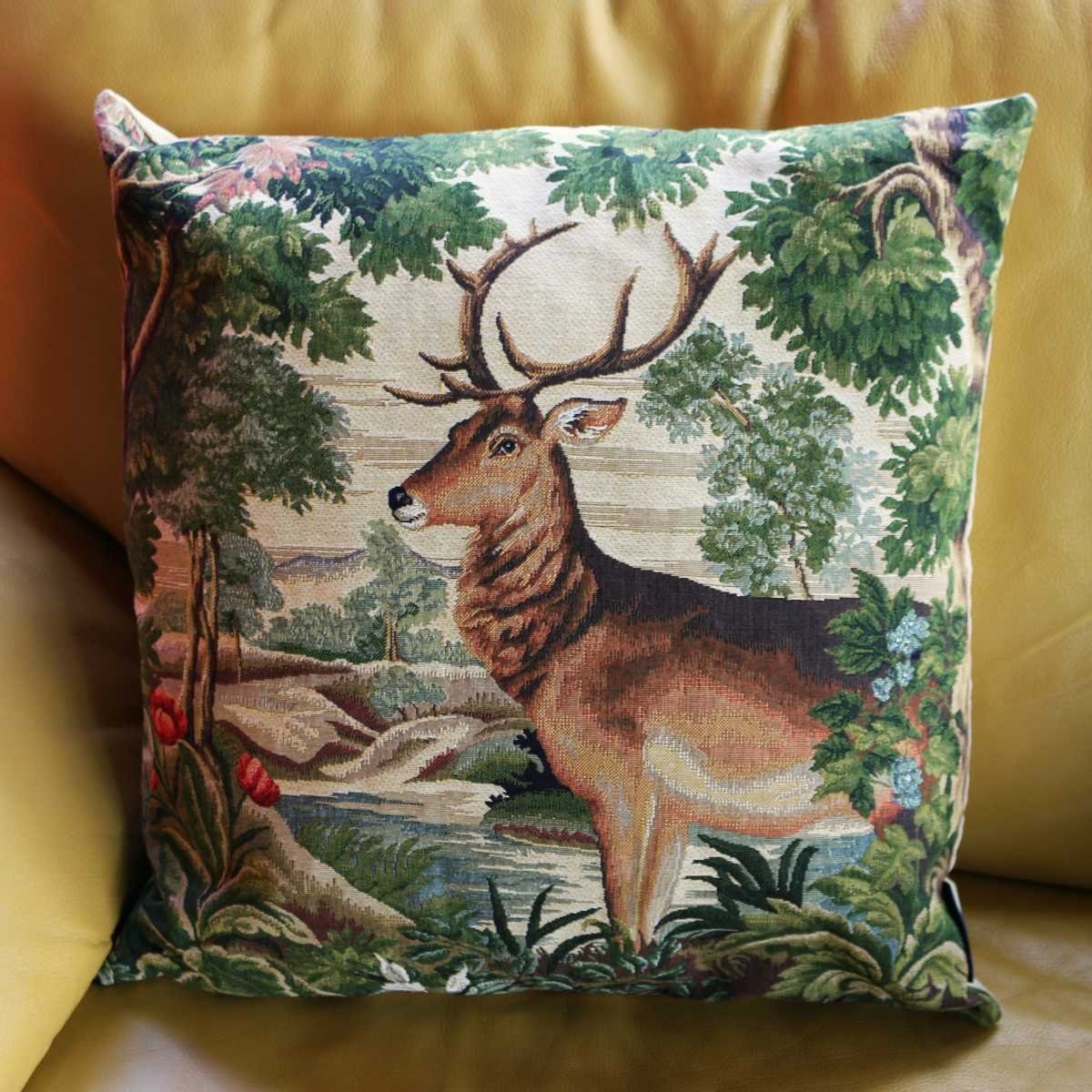 Mars & More Dekokissen Mars & More Gobelin Kissen Hirsch am Fluss ca. 45x45cm