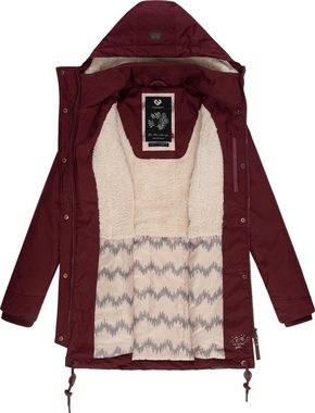 Ragwear Winterjacke Tunned stylischer Winterparka mit Teddyfell Innenfutter