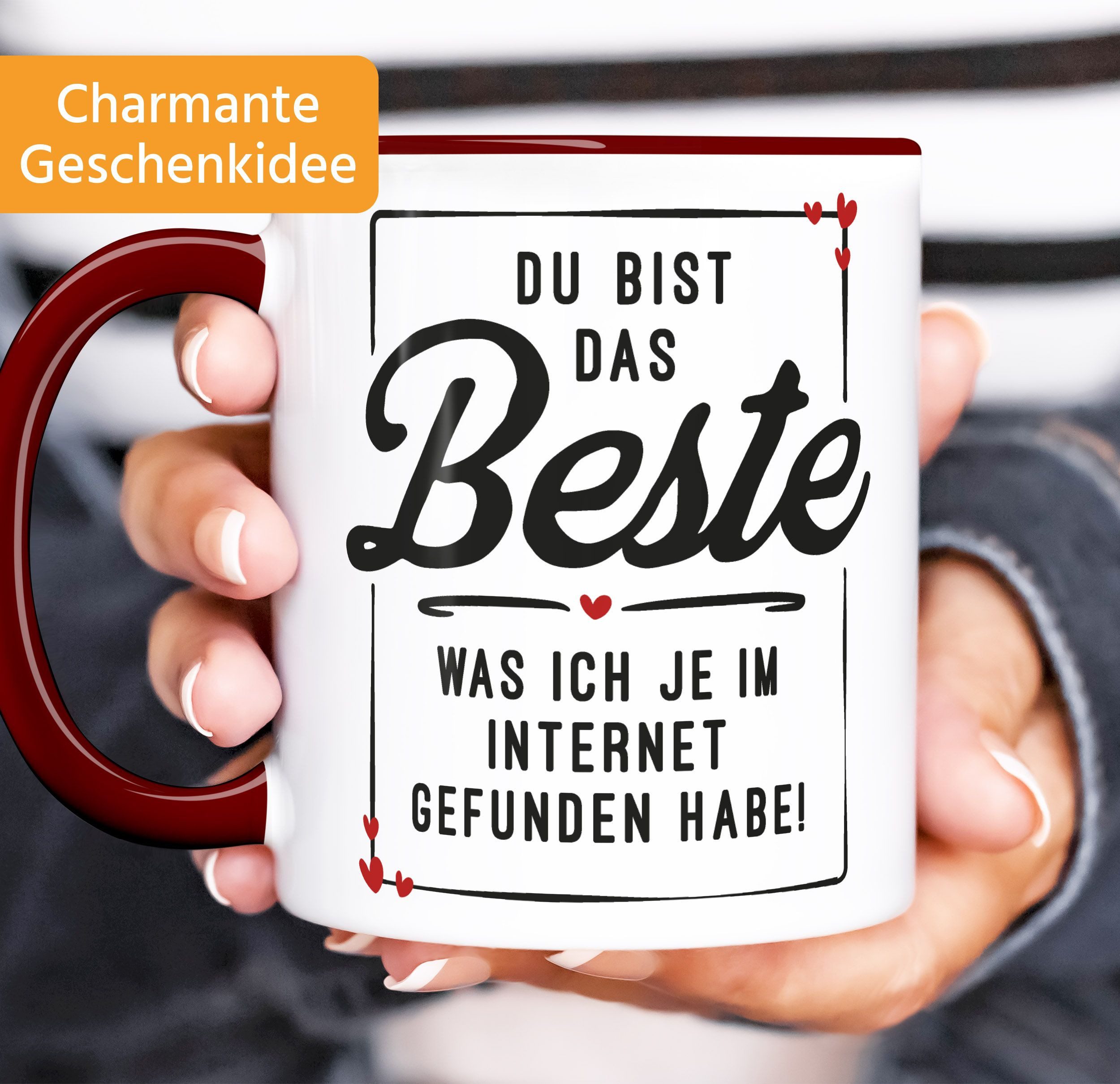 MoonWorks Tasse Tasse Geschenk Liebe lustig Freund Freundin Du bist das Beste was ich, Keramik