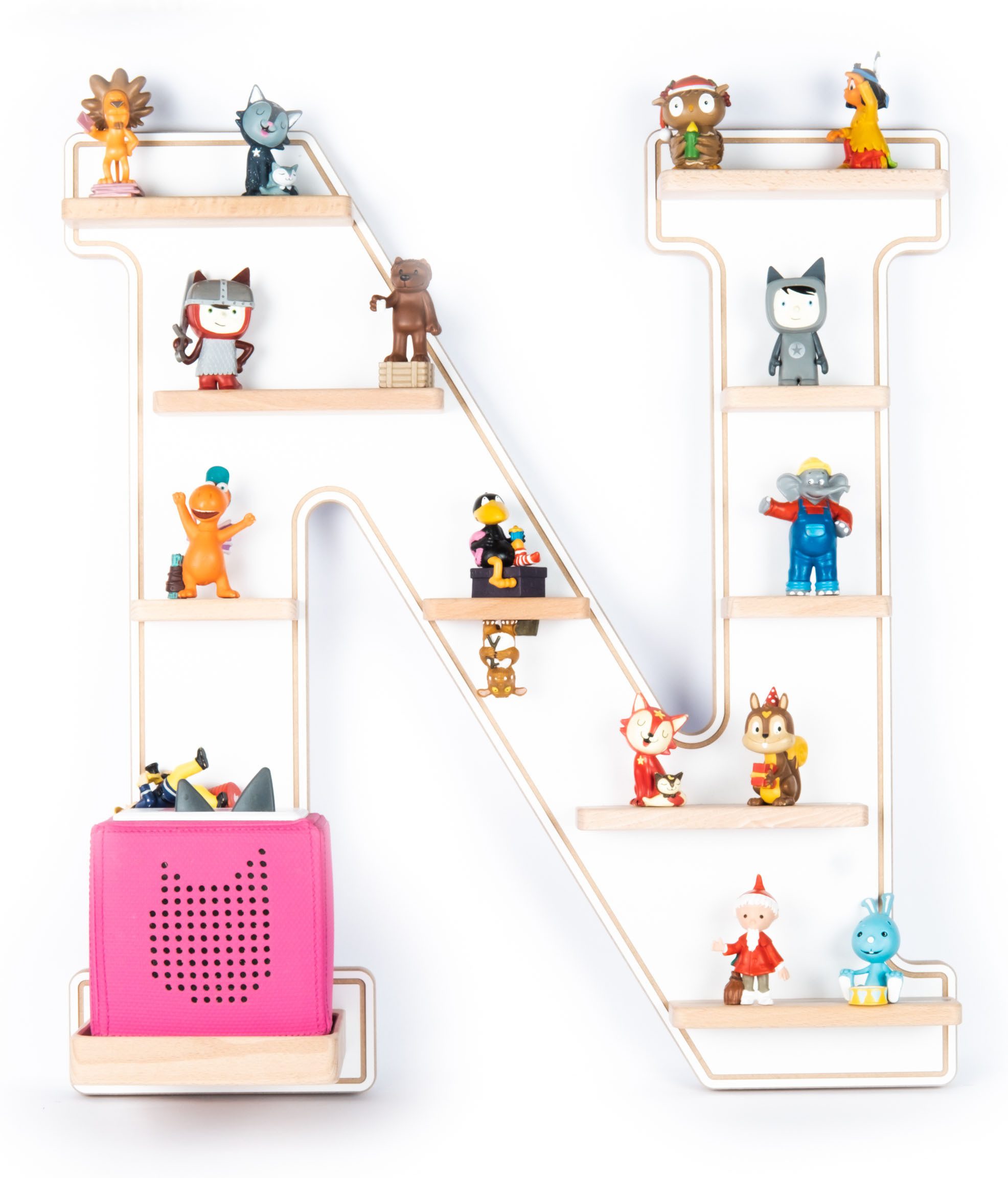 Boarti Wandregal Holz Regal Buchstabe N für Toniebox Tonies Figuren günstig online kaufen