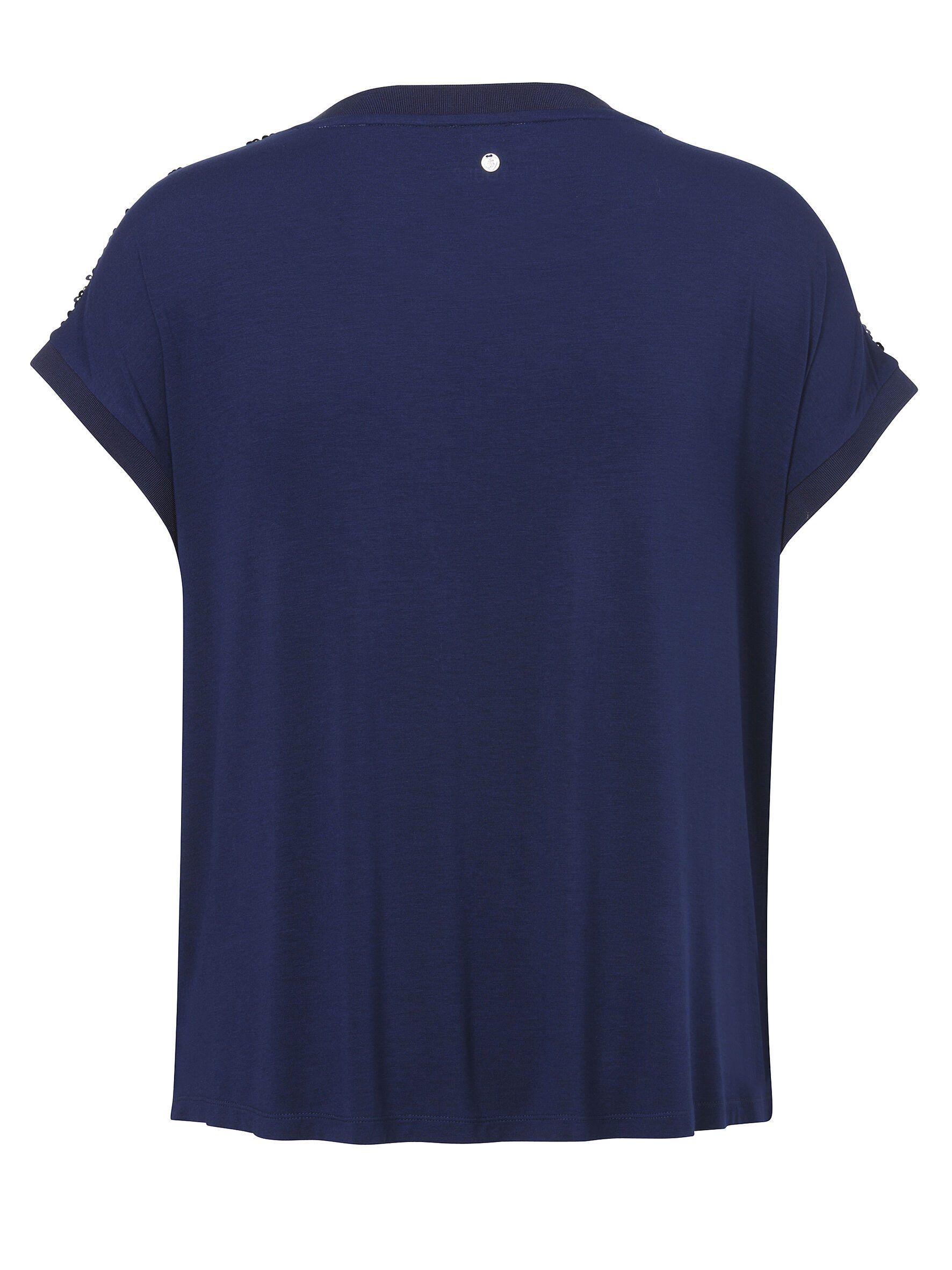 FRAPP Kurzarmshirt (1-tlg) mit Pailletten Front günstig online kaufen