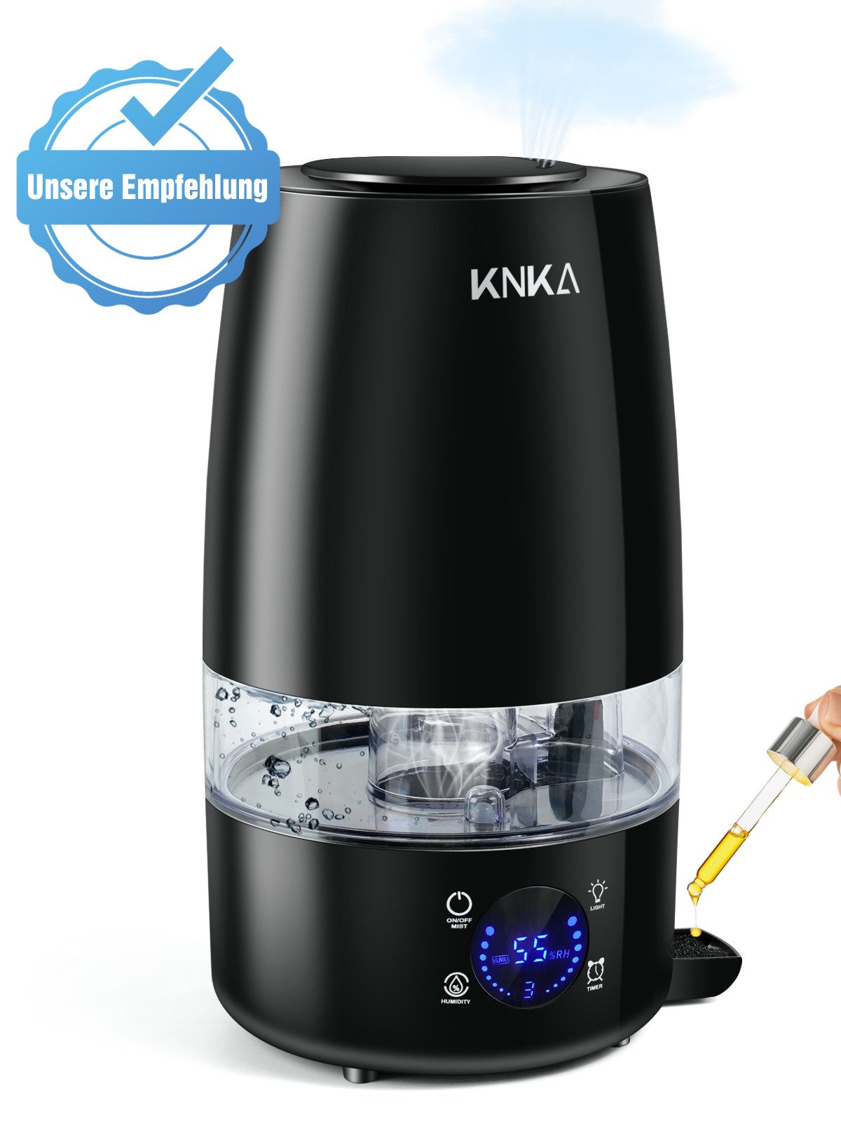 KNKA Luftbefeuchter 300ml/h Aroma Diffuser, 4.5 l Wassertank, Leiser Ultras günstig online kaufen