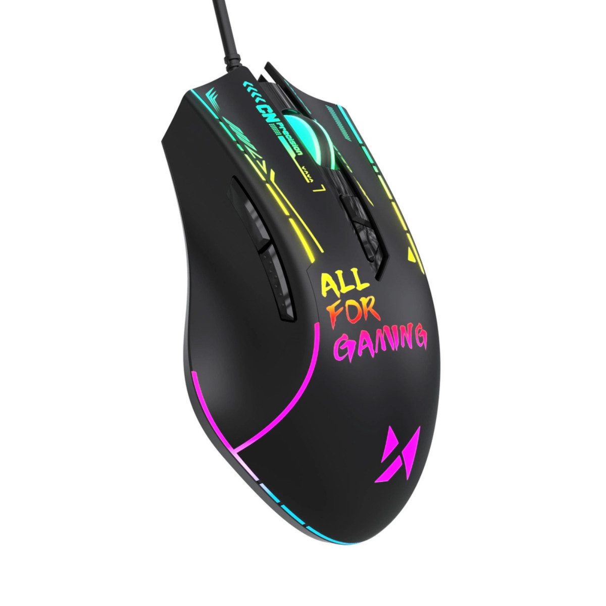 Wozinsky WMGK-7200 Gaming-Maus (Kabel, 125 dpi, RGB Gaming-Maus mit 7200 DPI)