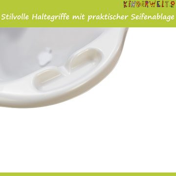 KiNDERWELT Babybadewanne Babywanne XXL 100 cm Hippo grün mit Ablaufstöpsel, mit Ablaufstöpsel