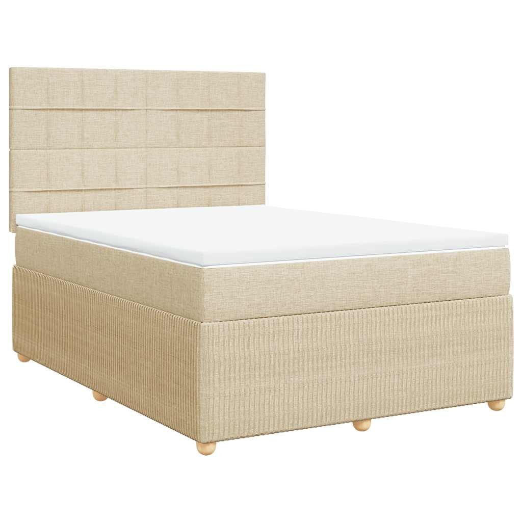 vidaXL Bett Boxspringbett mit Matratze Creme günstig online kaufen