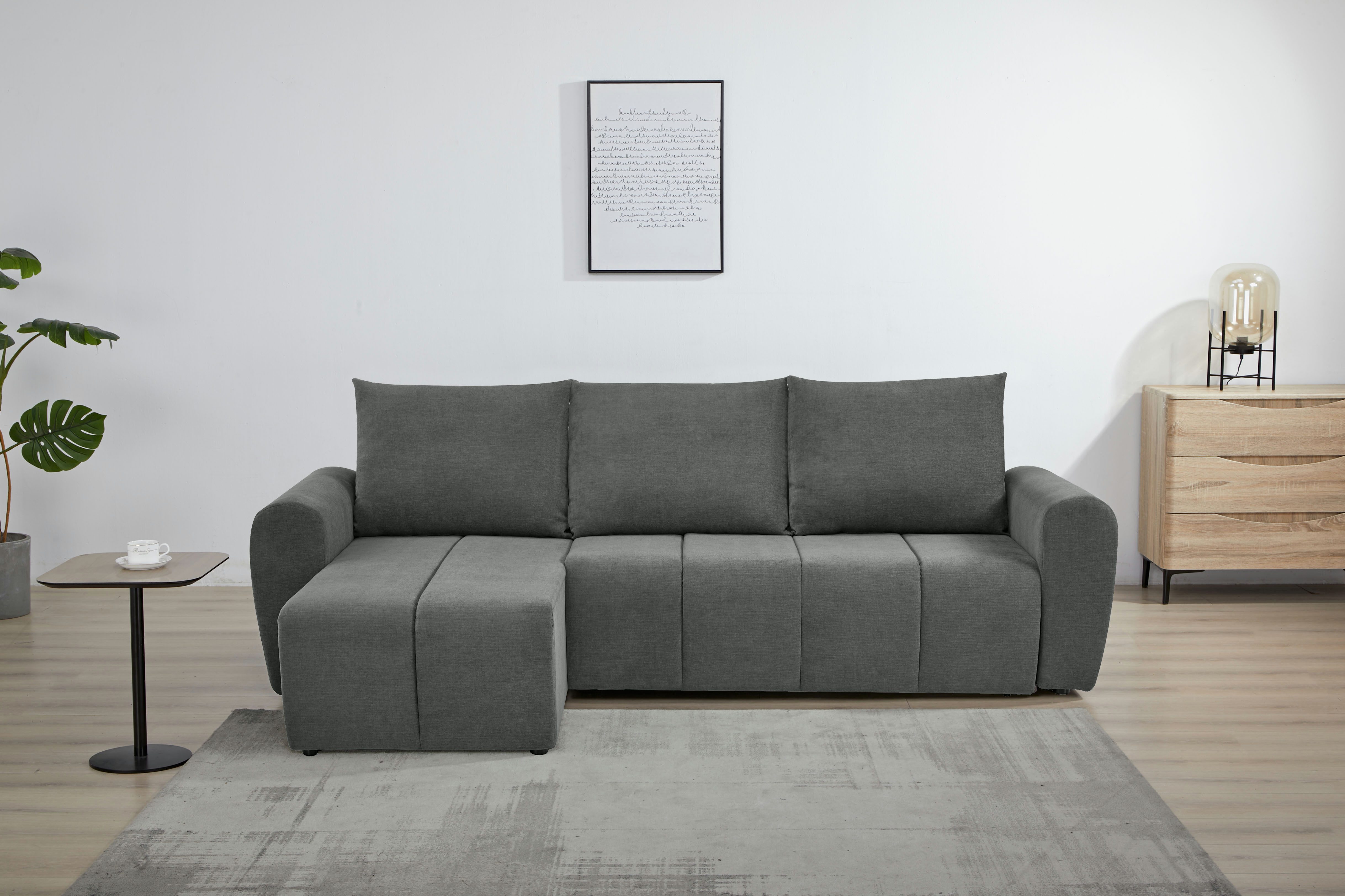 Home affaire Ecksofa Nortrud, 241 cm, L-Form, mit Schlaffunktion u. Bettkas günstig online kaufen