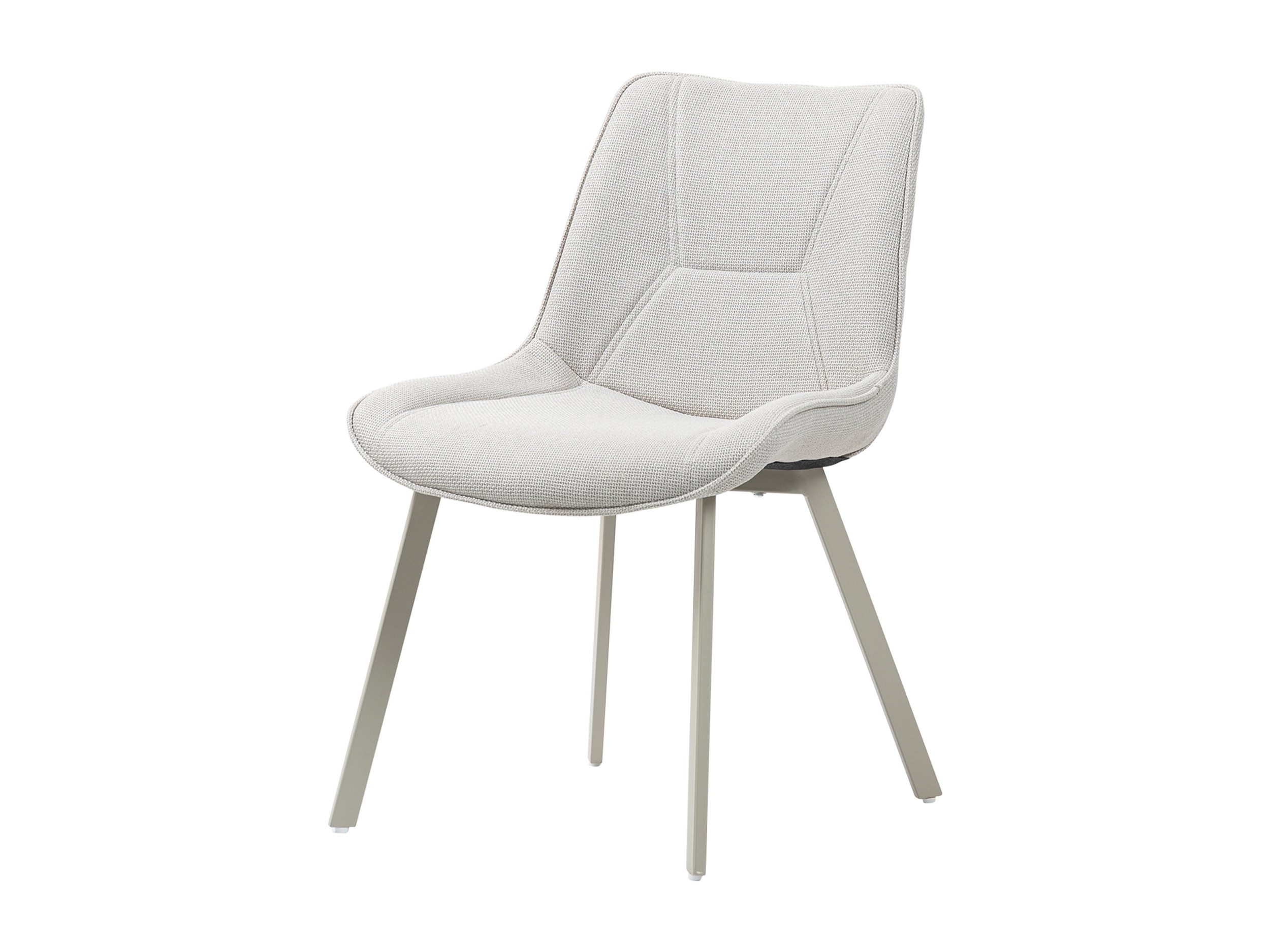 Die Möbelfundgrube® Polsterstuhl Esszimmerstuhl Webstoff grau, fest gepolstert »MILA«, Metallgestell cashmere · dekorative Steppung