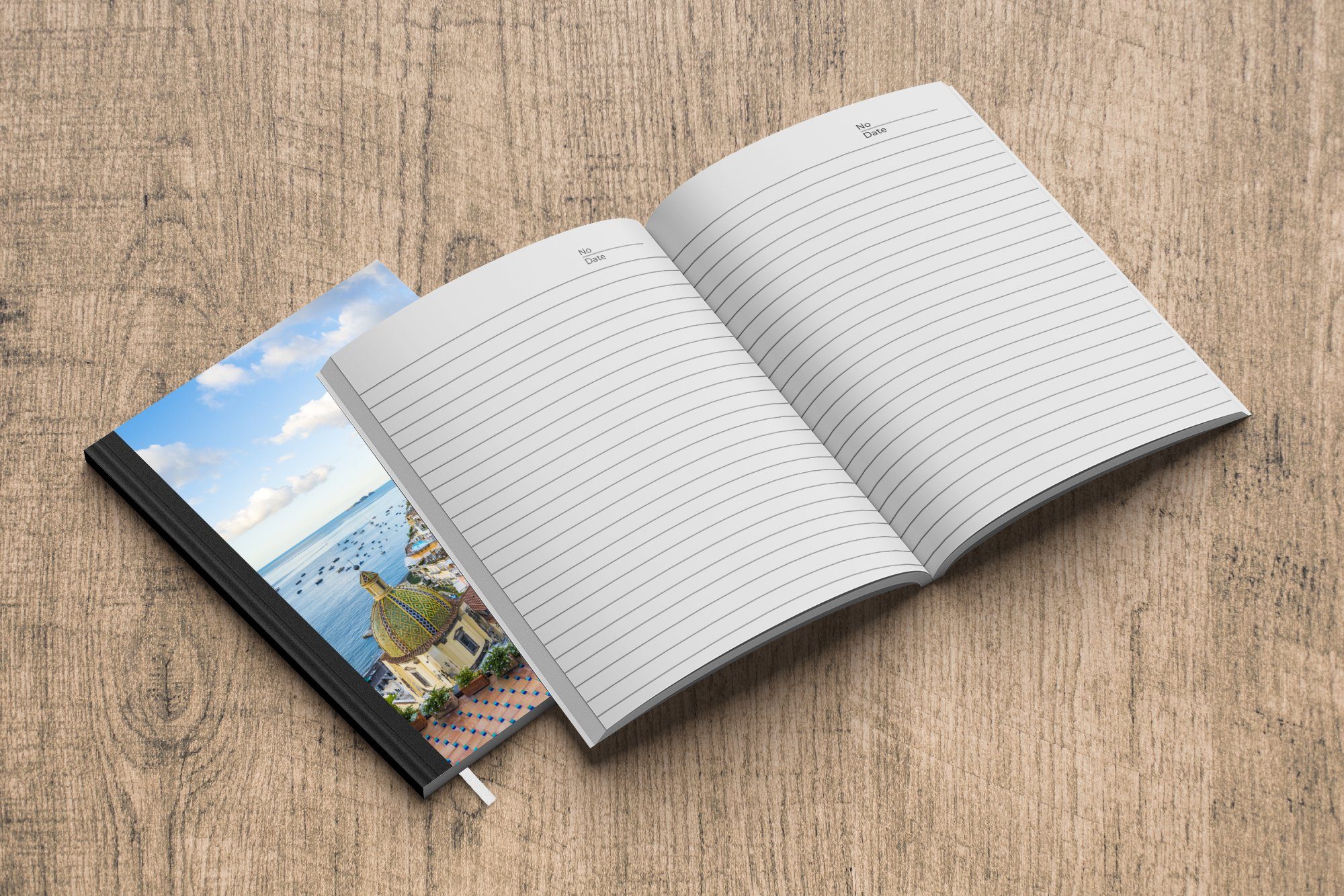 Haushaltsbuch Tagebuch, Notizheft, 98 - Seiten, Notizbuch MuchoWow Merkzettel, A5, Wasser, Journal, Italien Positano -